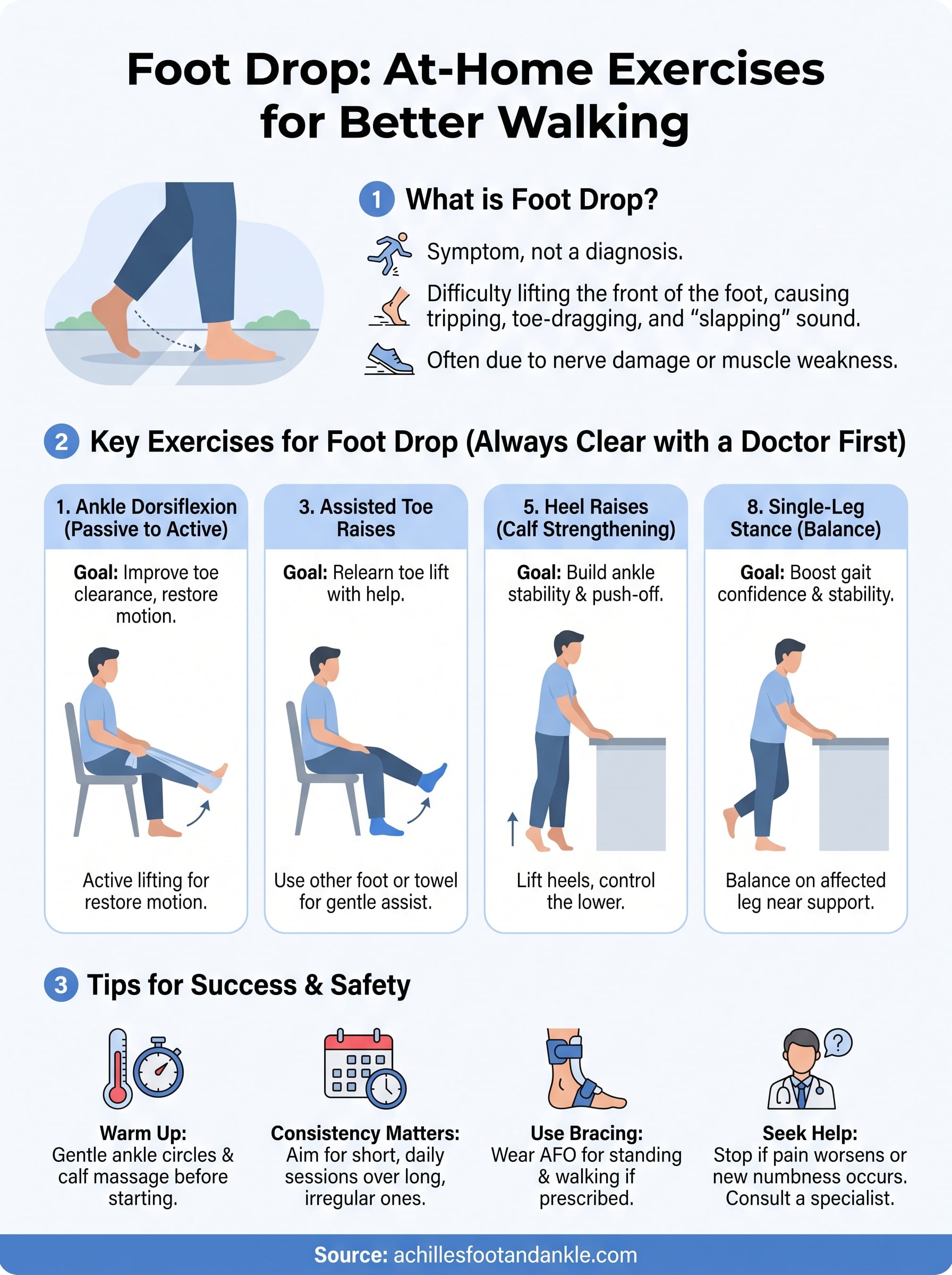 exercises for foot drop infographic