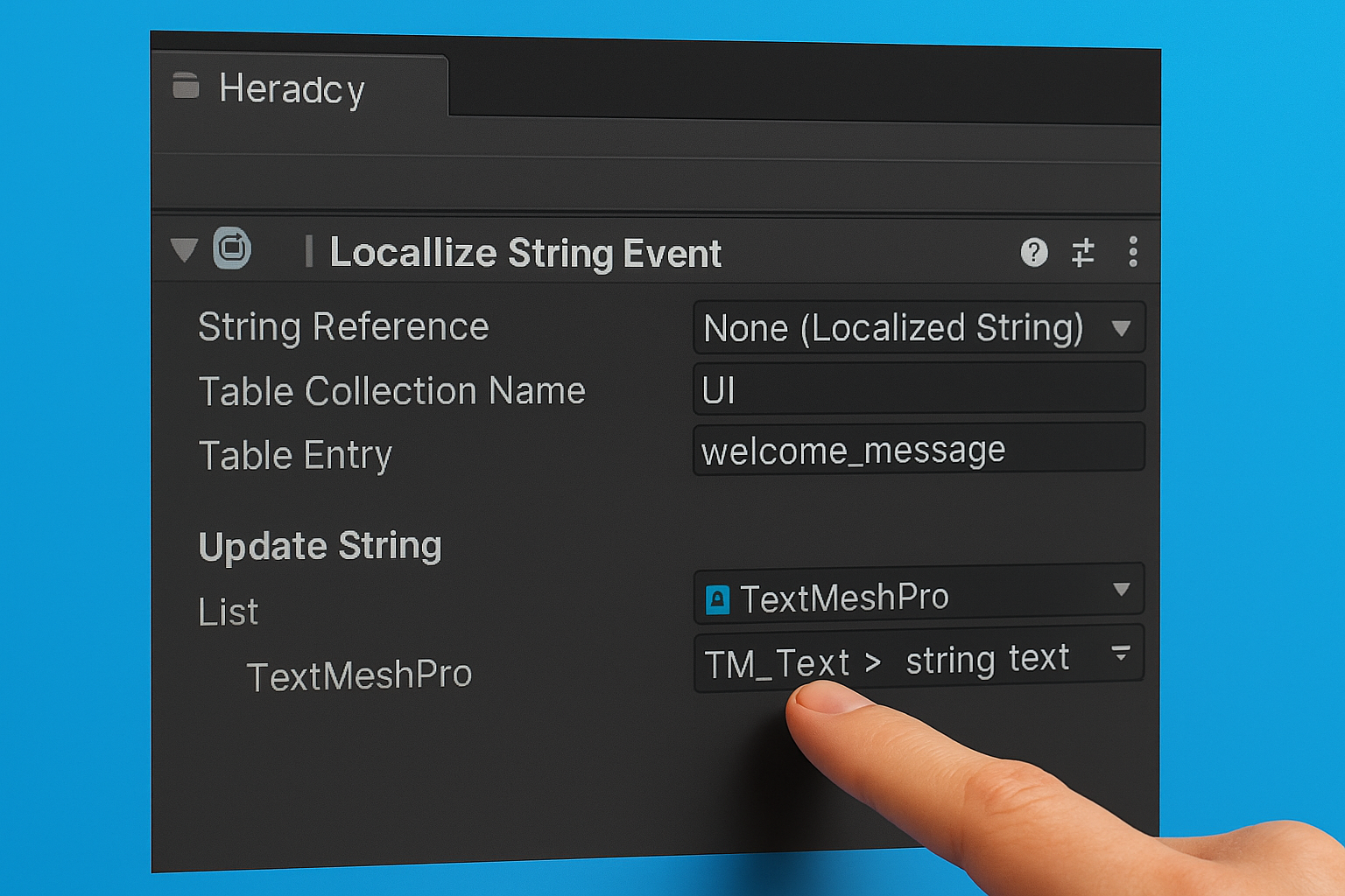Connect the component to your string table
