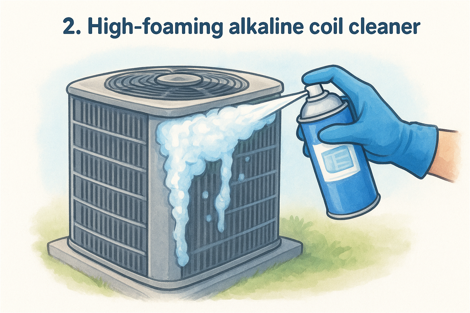 2. High-foaming alkaline coil cleaner