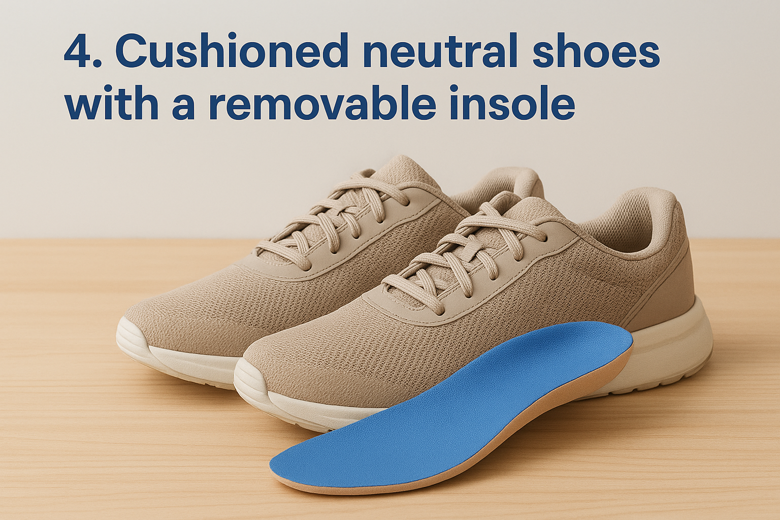 4. Cushioned neutral shoes with a removable insole