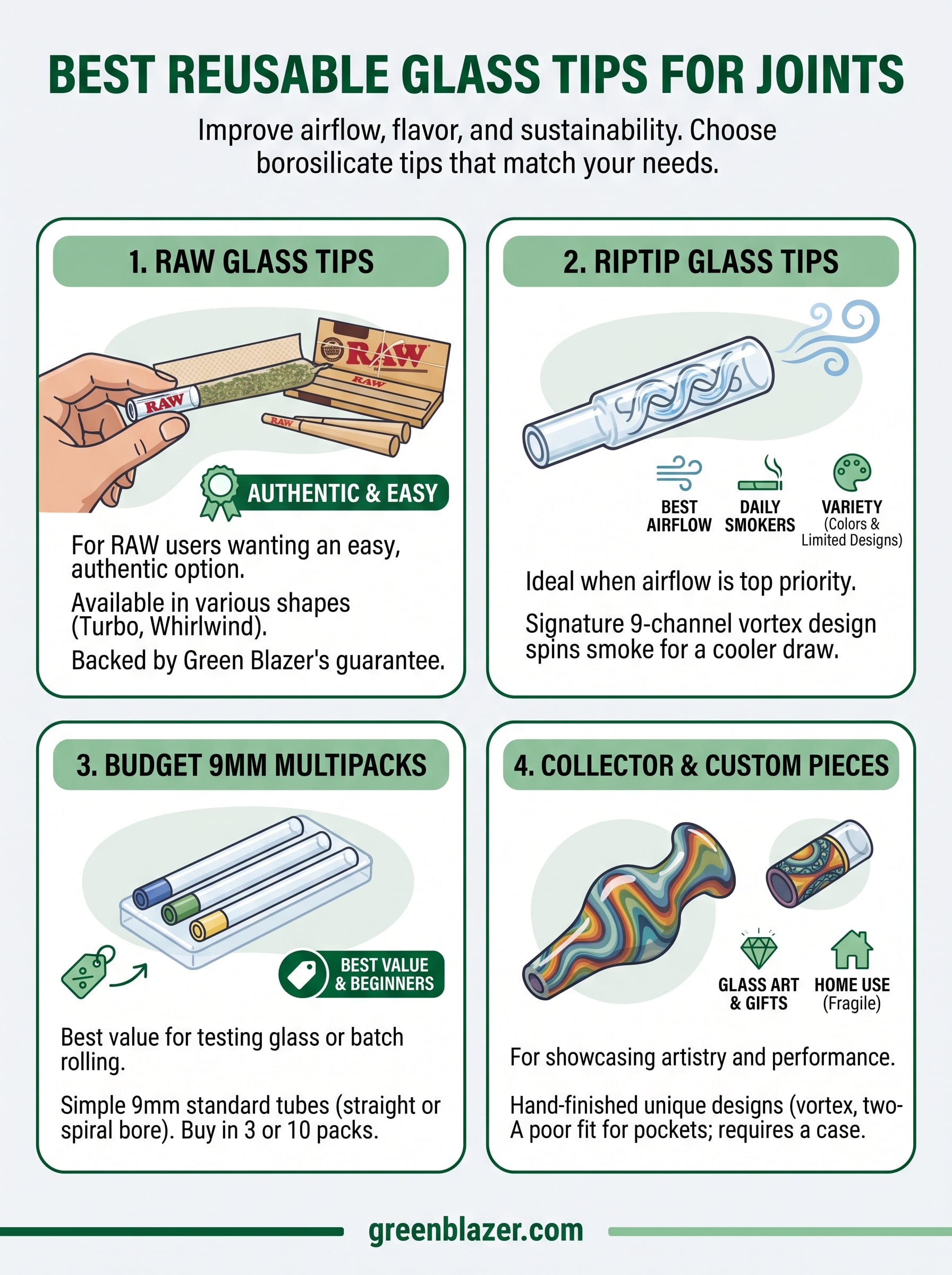 reusable glass tips for joints infographic