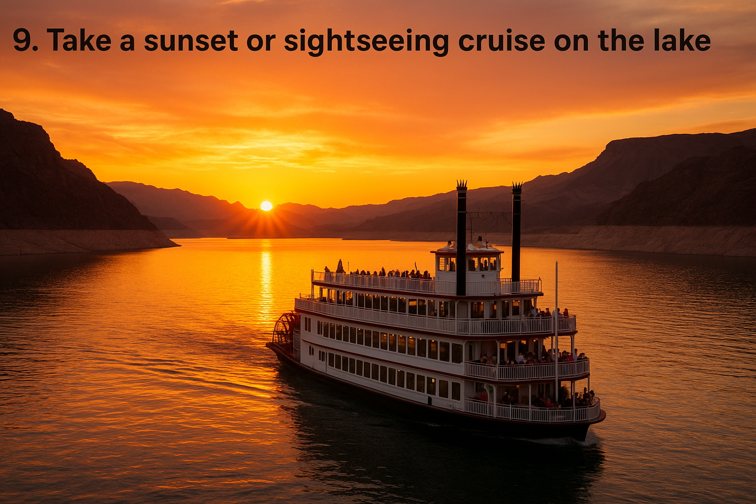 9. Take a sunset or sightseeing cruise on the lake