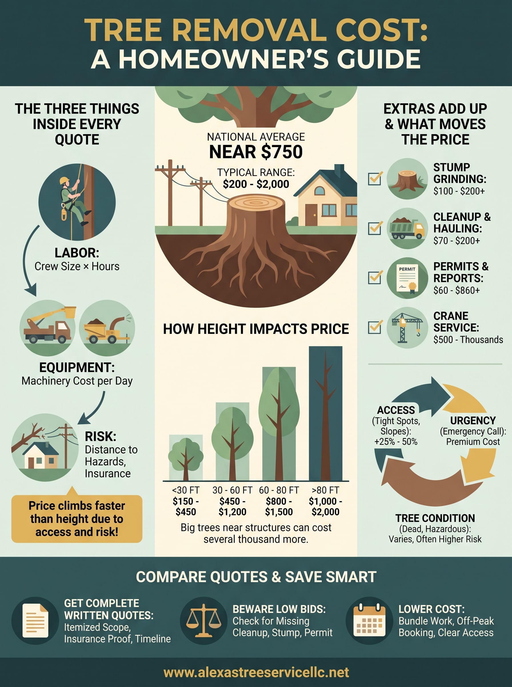 how much is a tree removal cost infographic