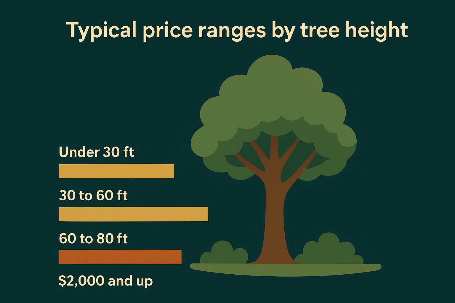 Typical price ranges by tree height