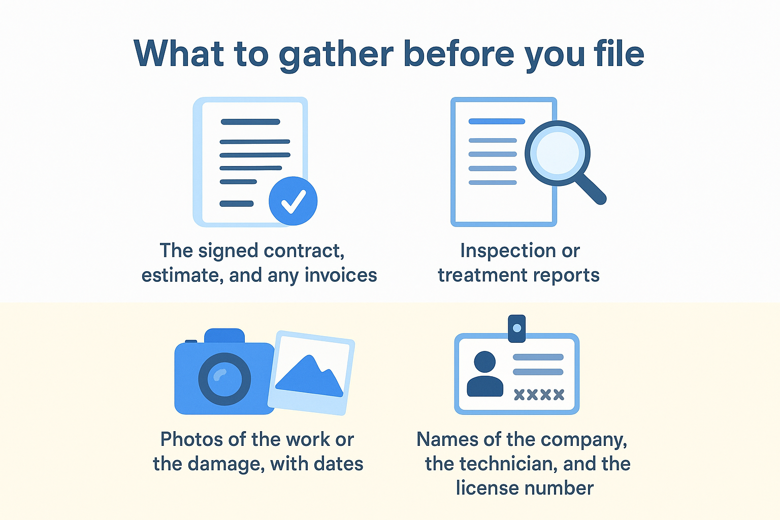 What to gather before you file