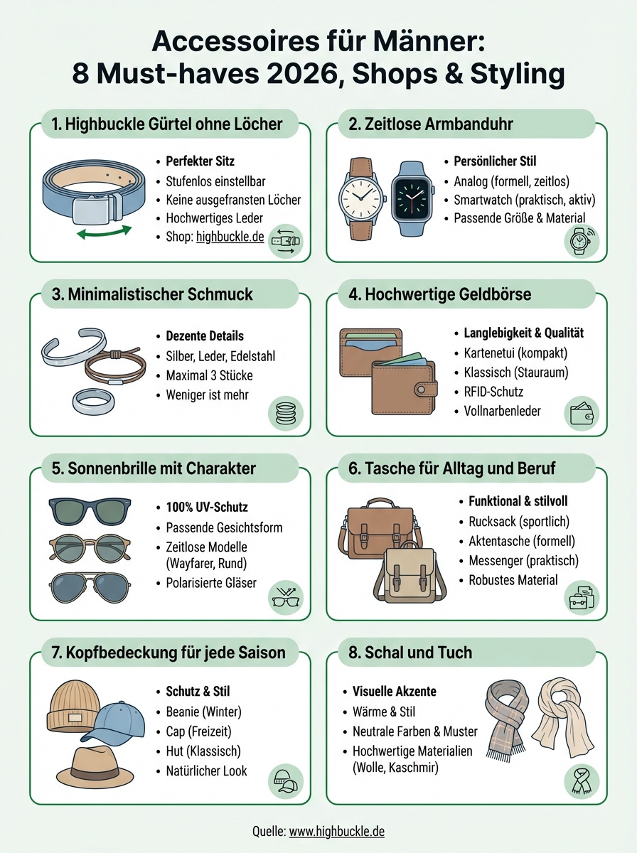 accessoires für männer infographic