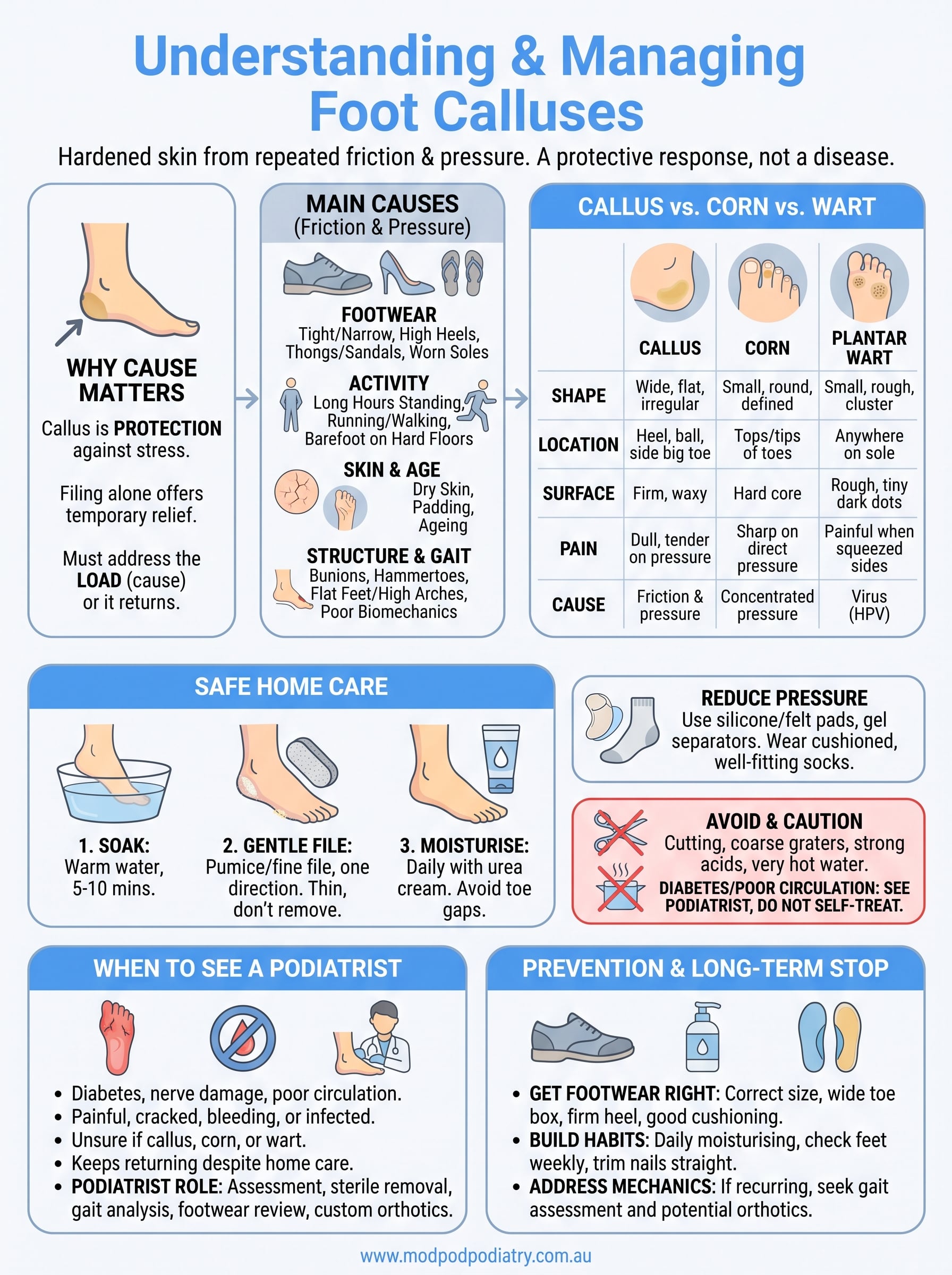 what causes calluses on feet infographic