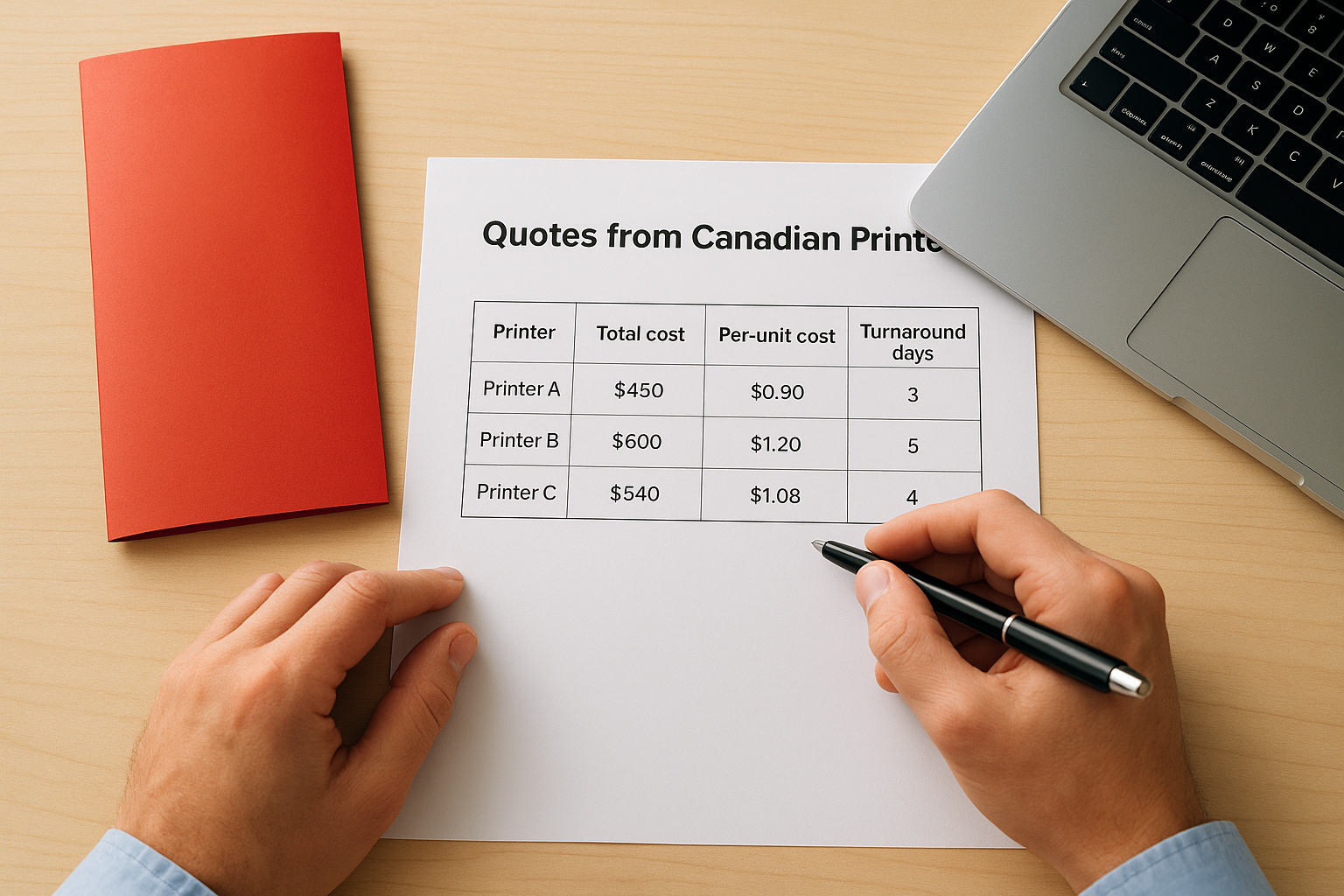 Get quotes from multiple Canadian printers