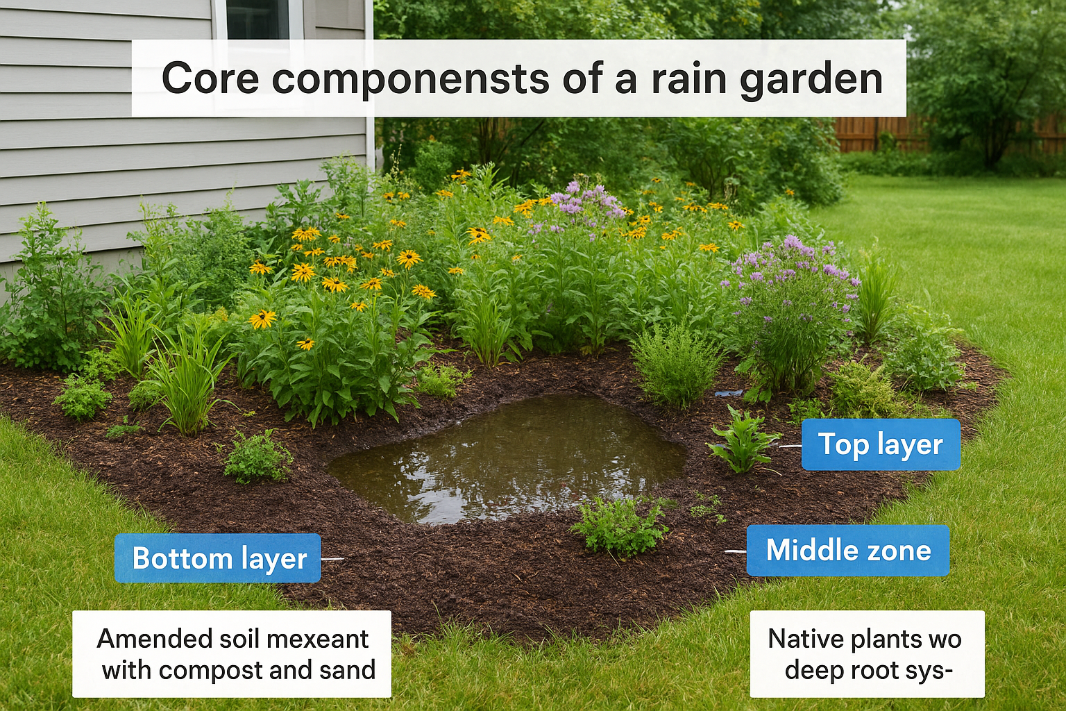 Core components of a rain garden