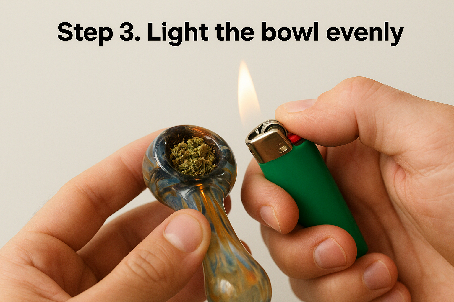 Step 3. Light the bowl evenly