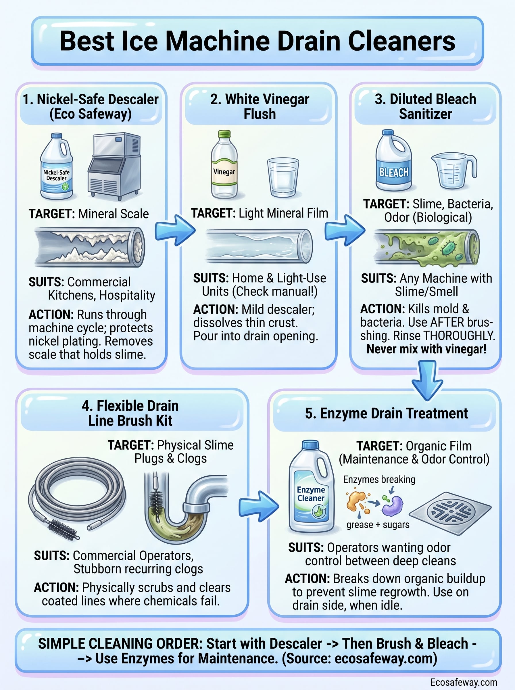 ice machine drain cleaner infographic