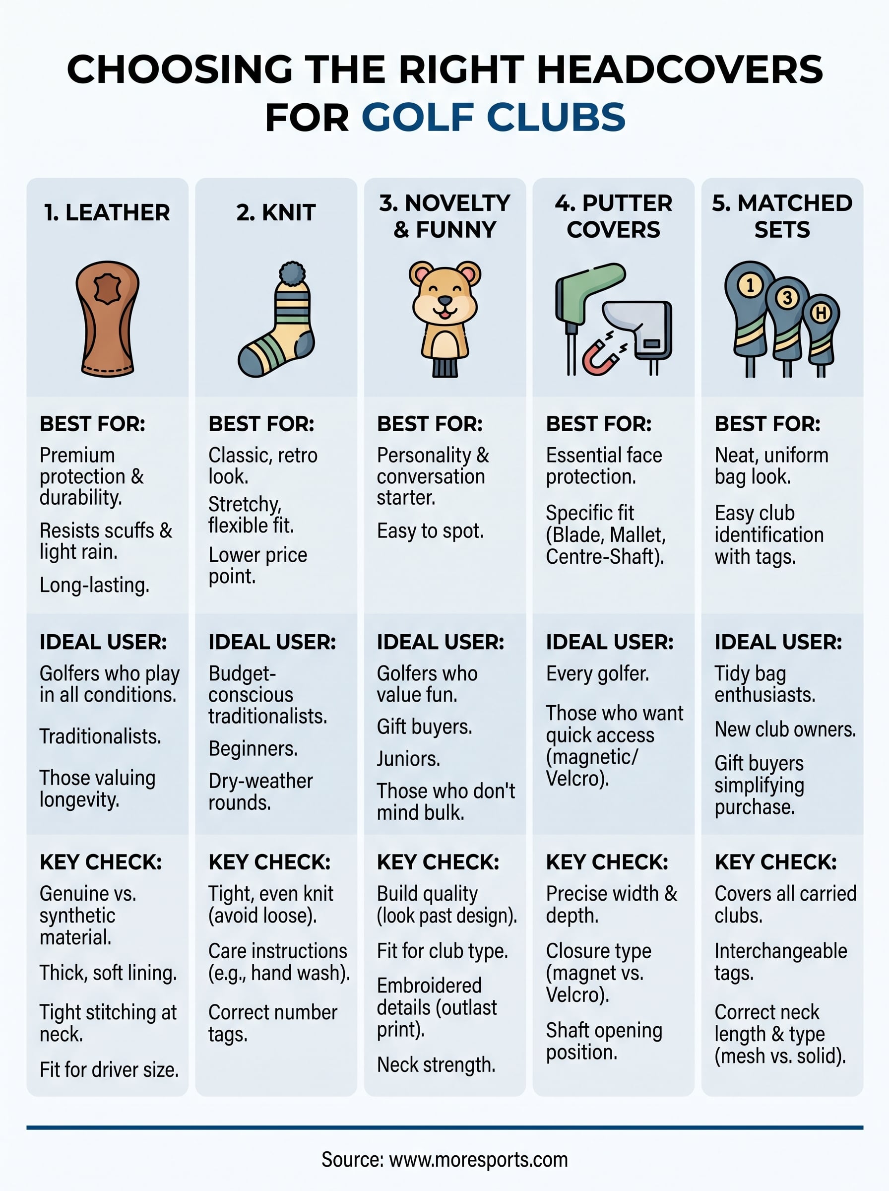 headcovers for golf clubs infographic