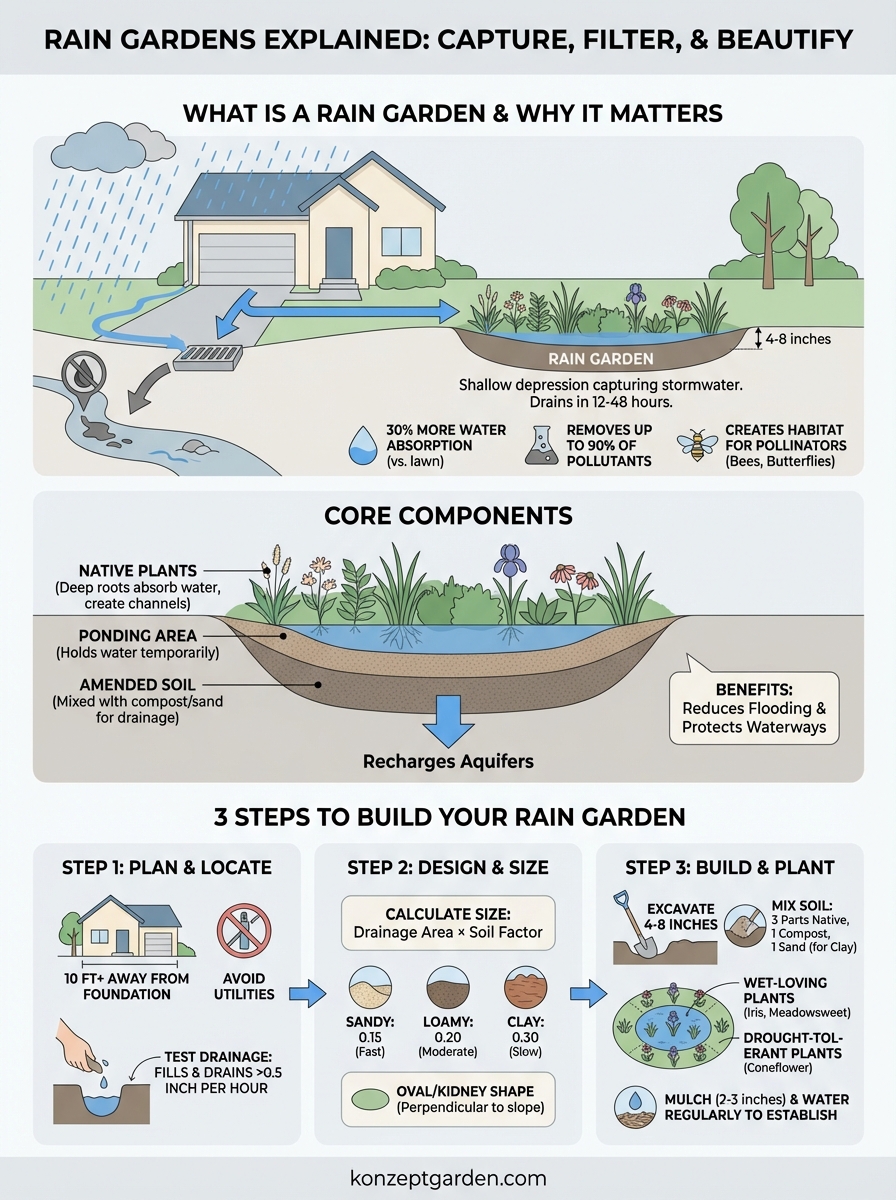 what is a rain garden infographic