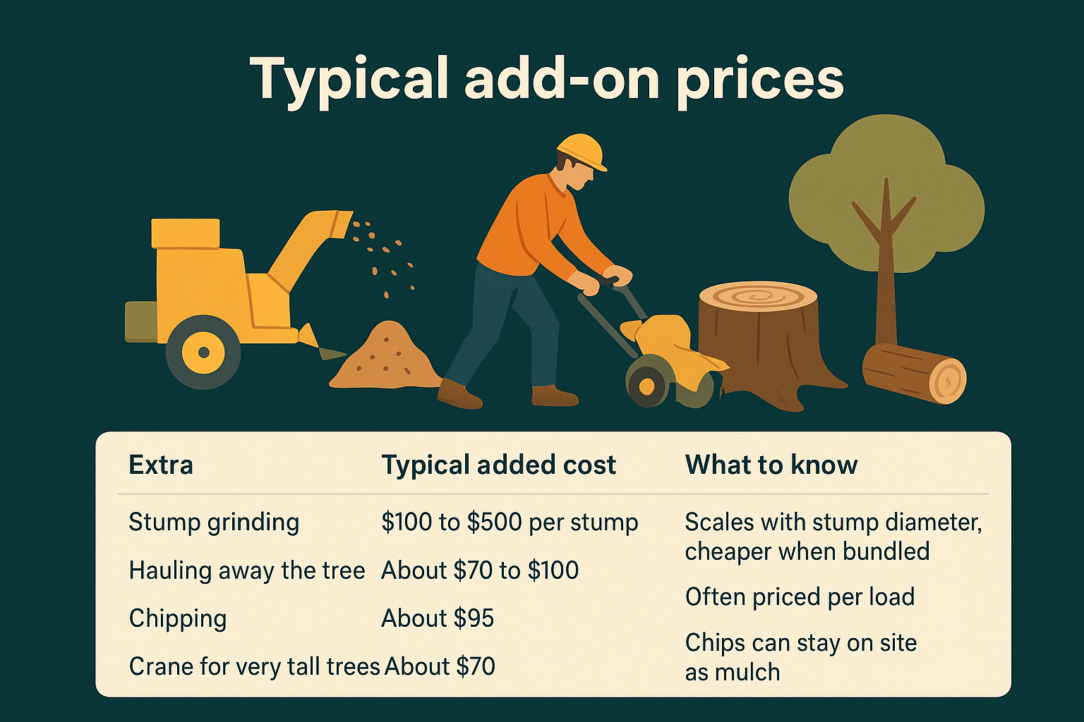 Typical add-on prices