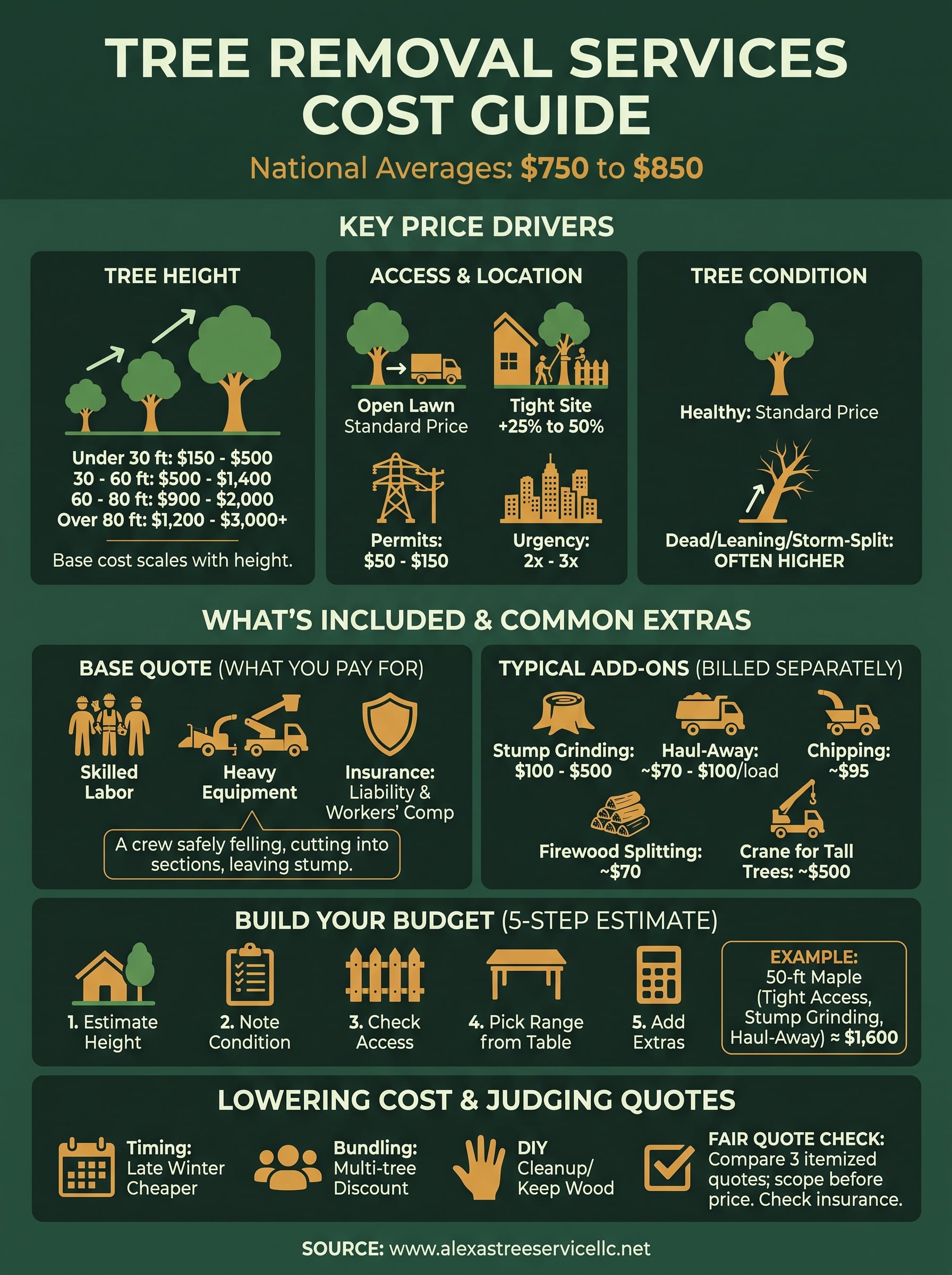 tree removal services cost infographic