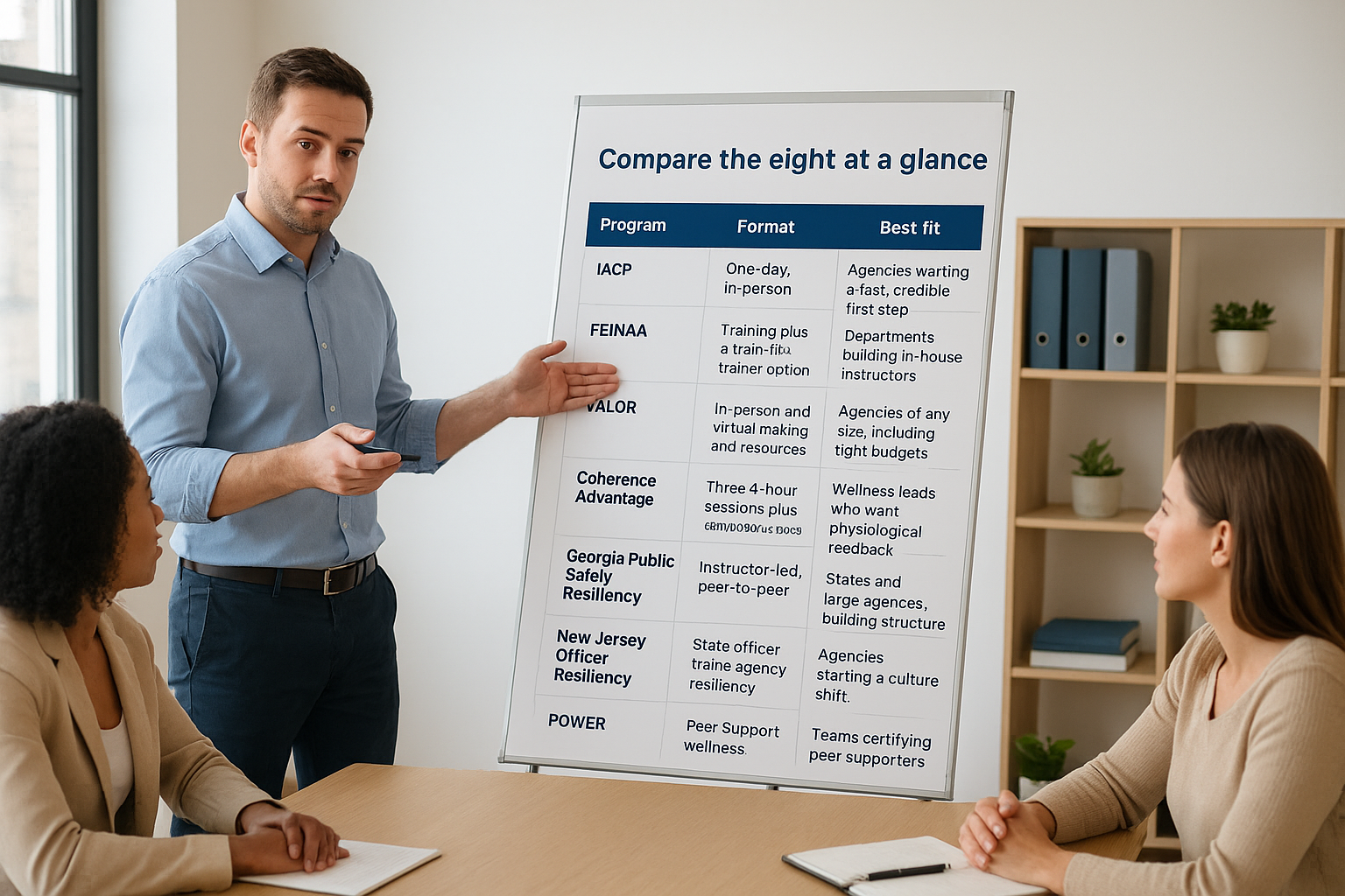 Compare the eight at a glance