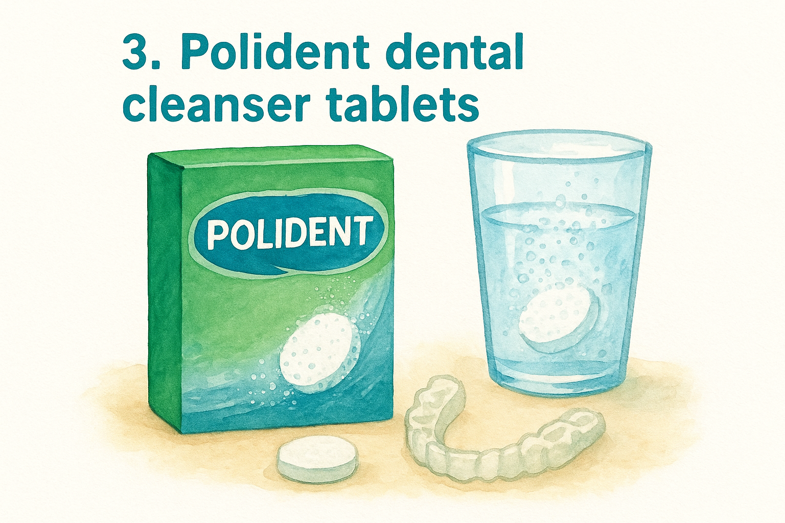 3. Polident dental cleanser tablets