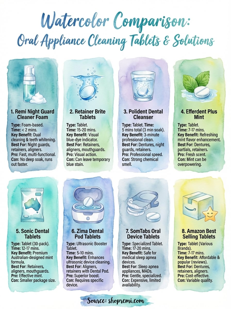 oral appliance cleaning tablets infographic
