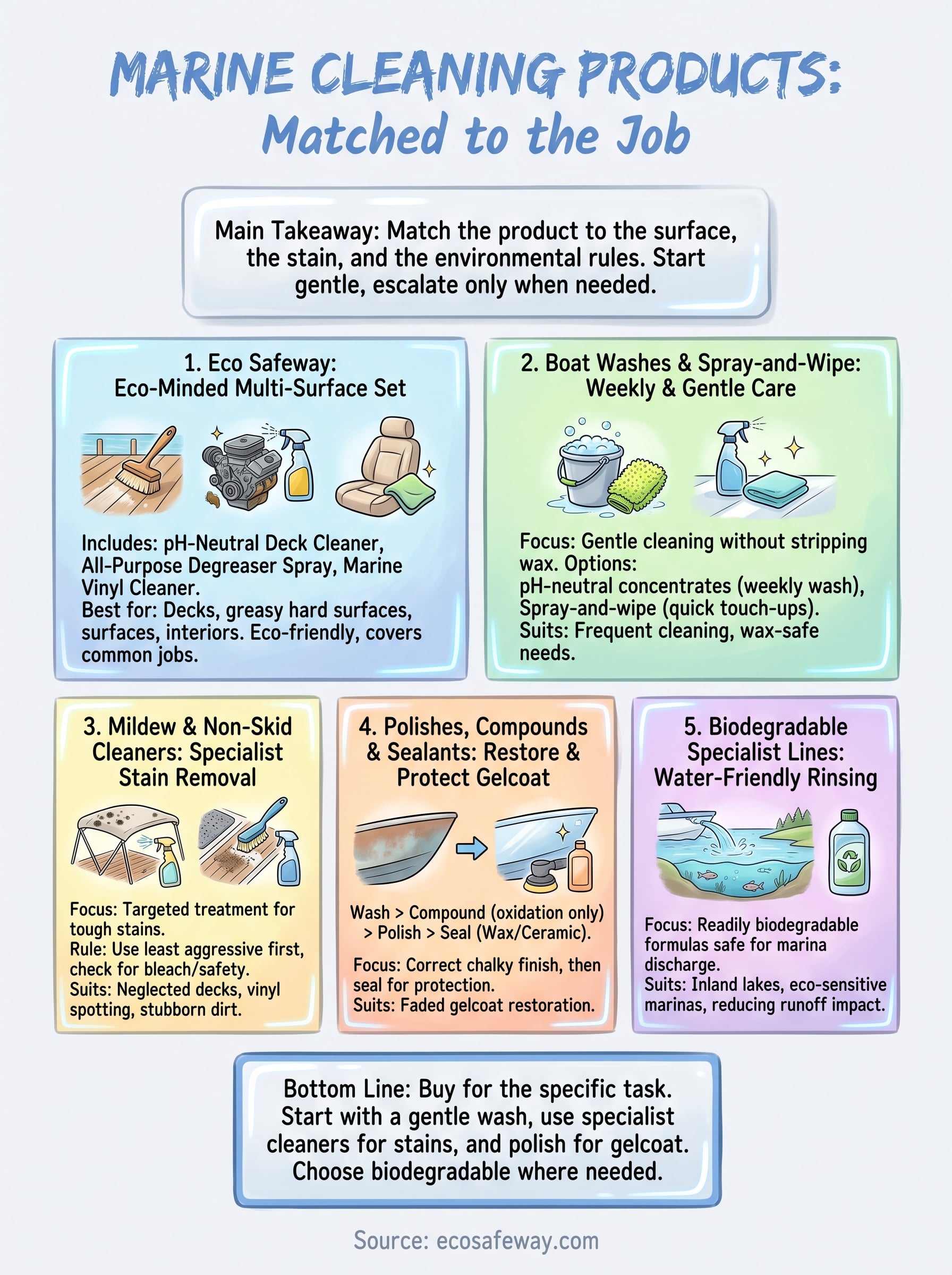 marine cleaning products infographic