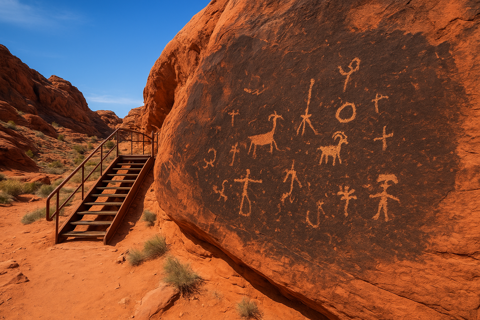 4. See ancient petroglyphs at Atlatl Rock and Mouse's Tank
