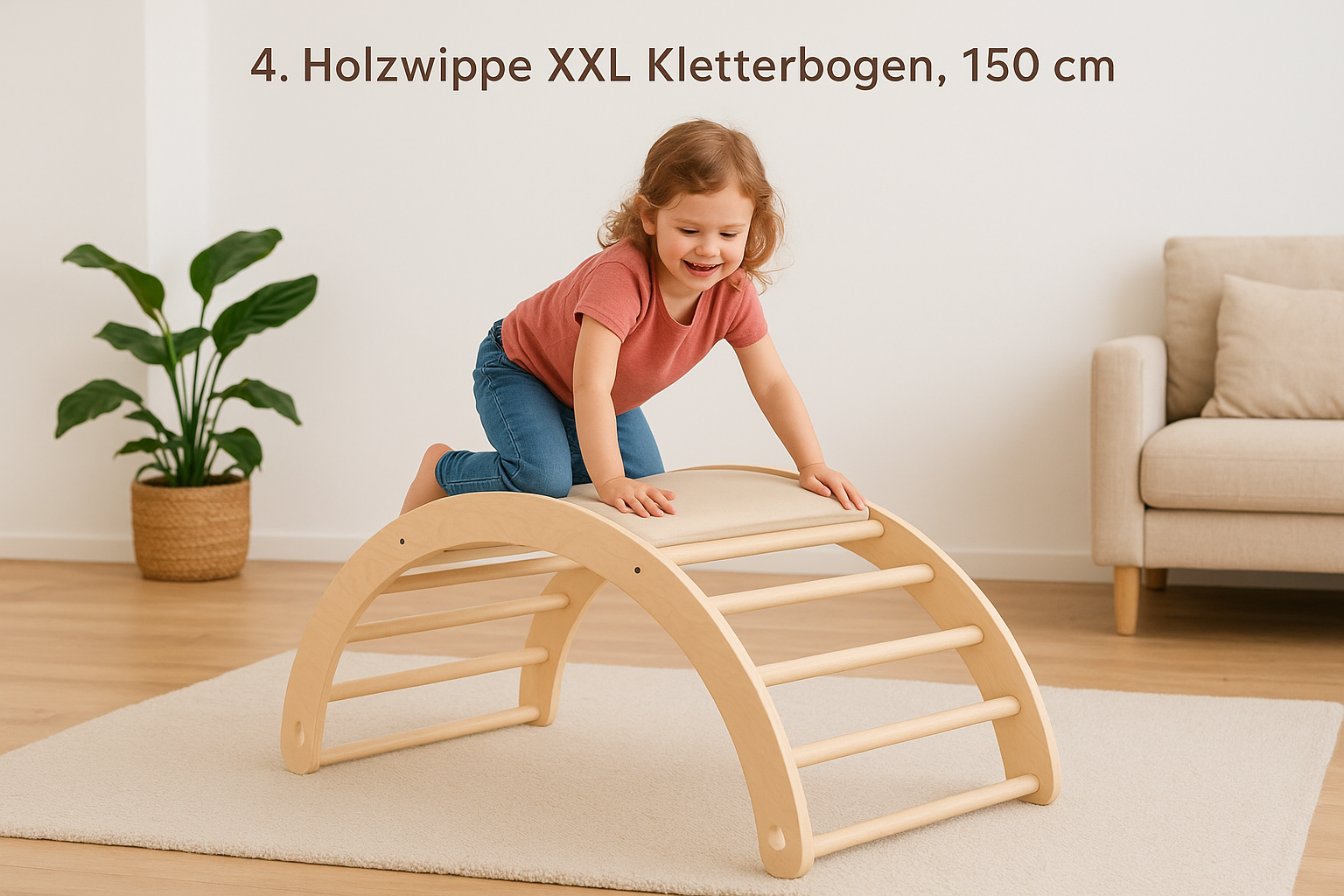 4. Holzwippe XXL Kletterbogen, 150 cm