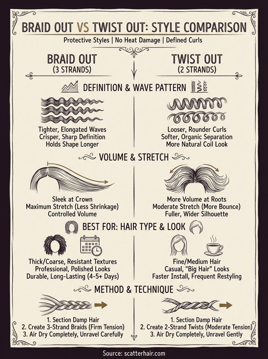 braid out vs twist out infographic