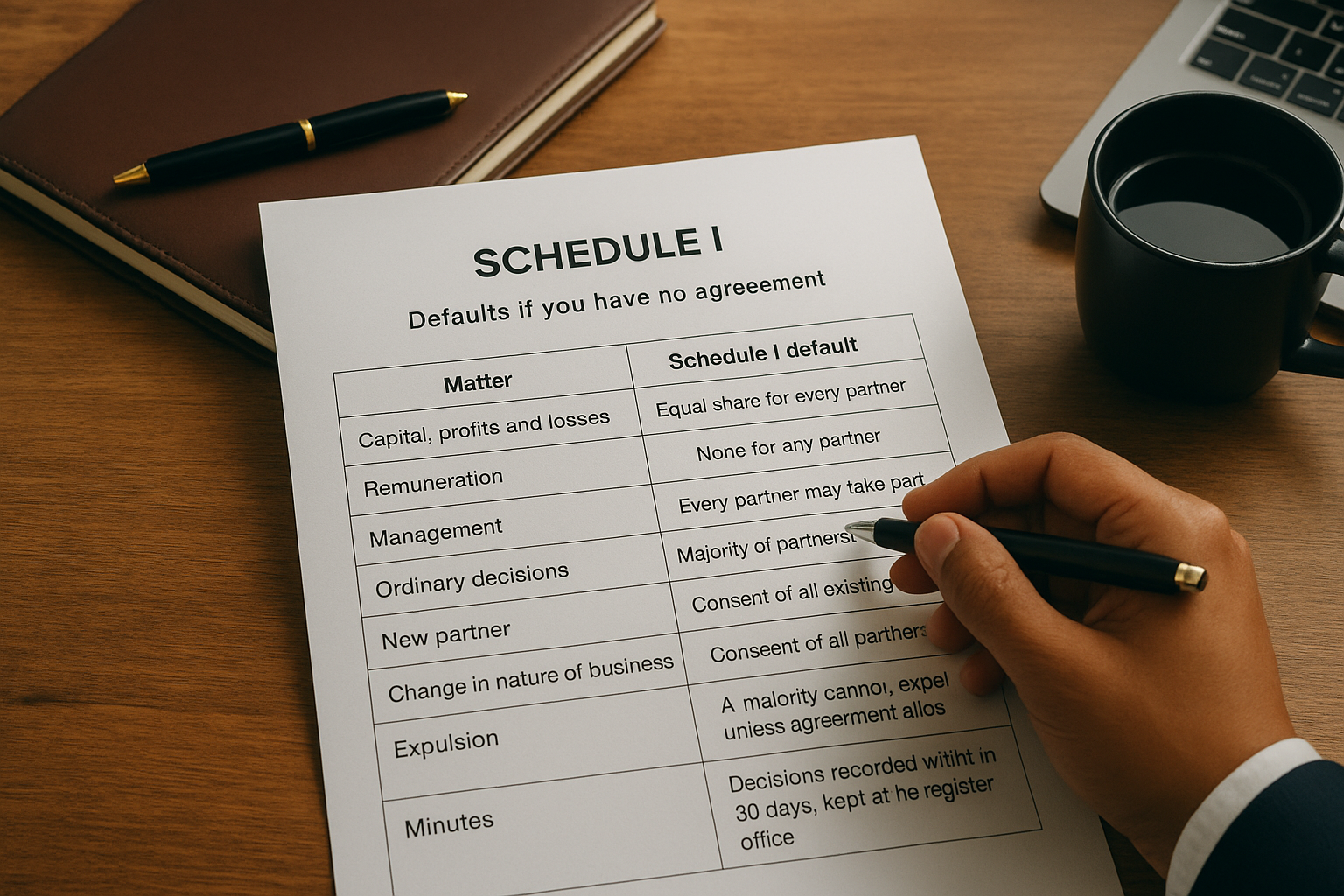 What Schedule I provides when you have no agreement