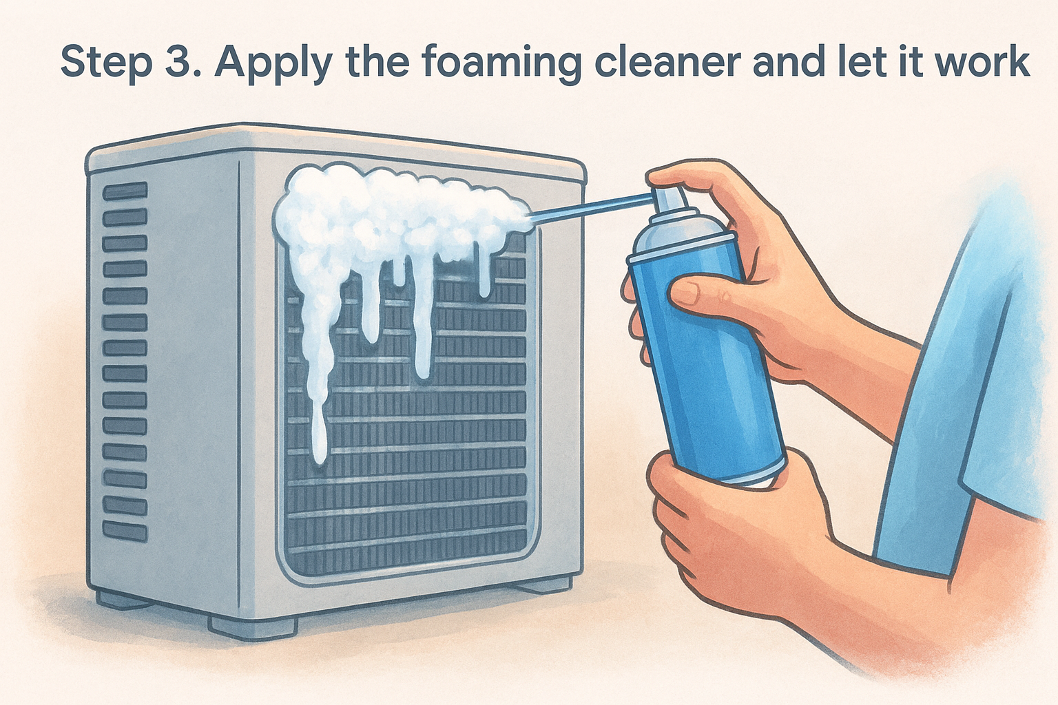 Step 3. Apply the foaming cleaner and let it work