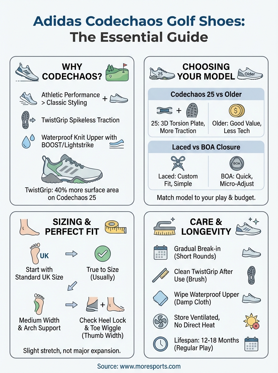 The Complete Guide to Adidas Codechaos Golf Shoes & Sizing – More Sports