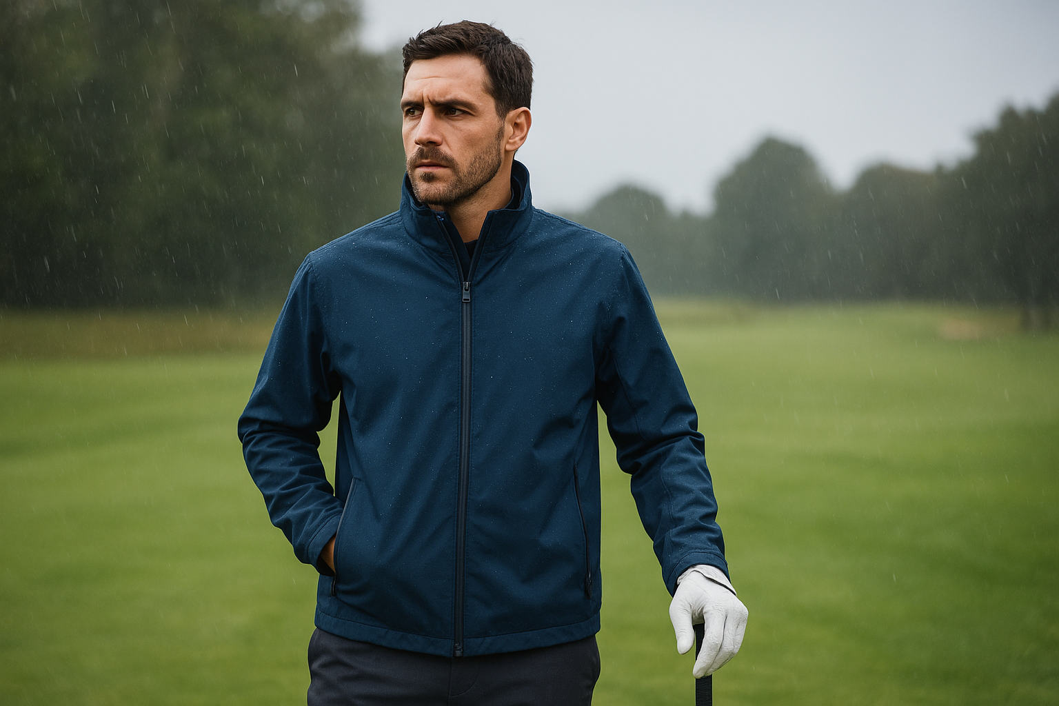 1. Full-zip waterproof golf jacket