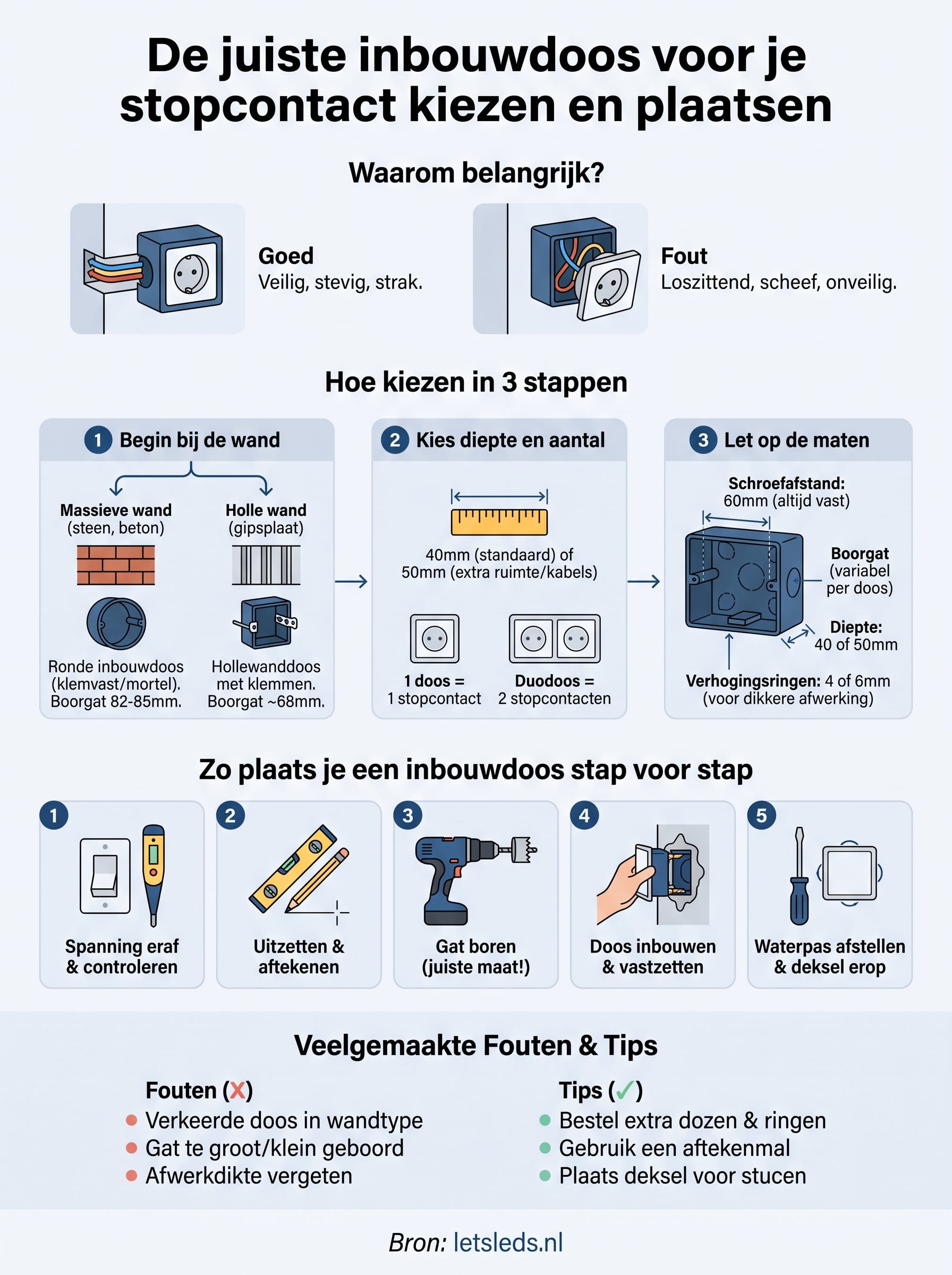 stopcontact inbouwdoos infographic