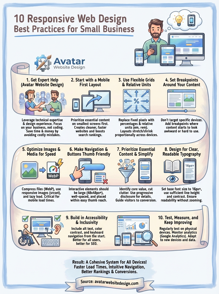 responsive web design best practices infographic