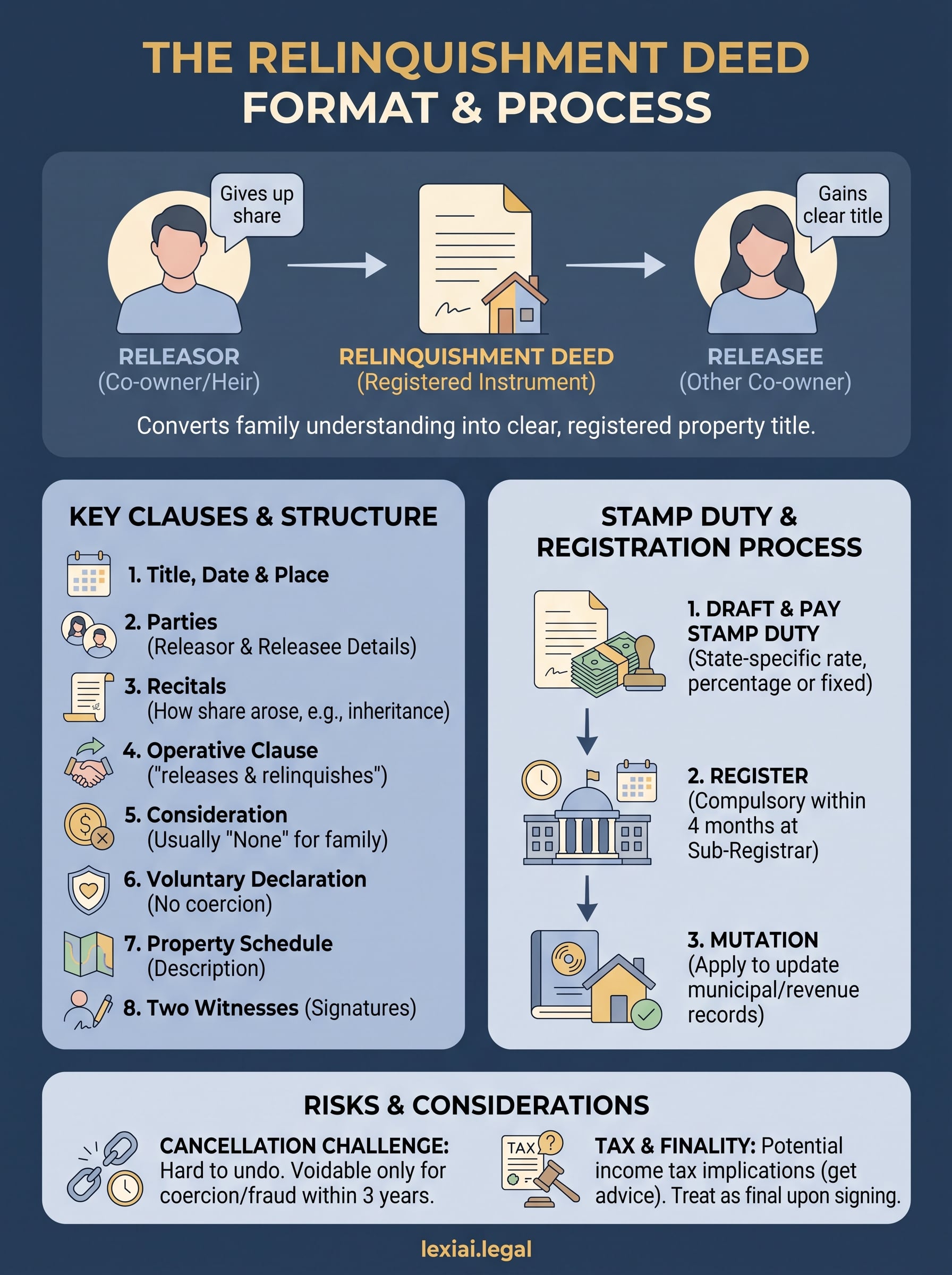 relinquishment deed format infographic