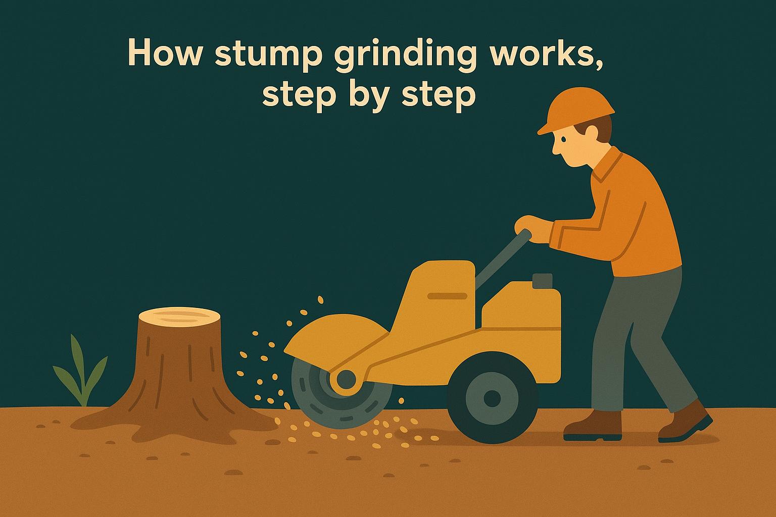 How stump grinding works, step by step