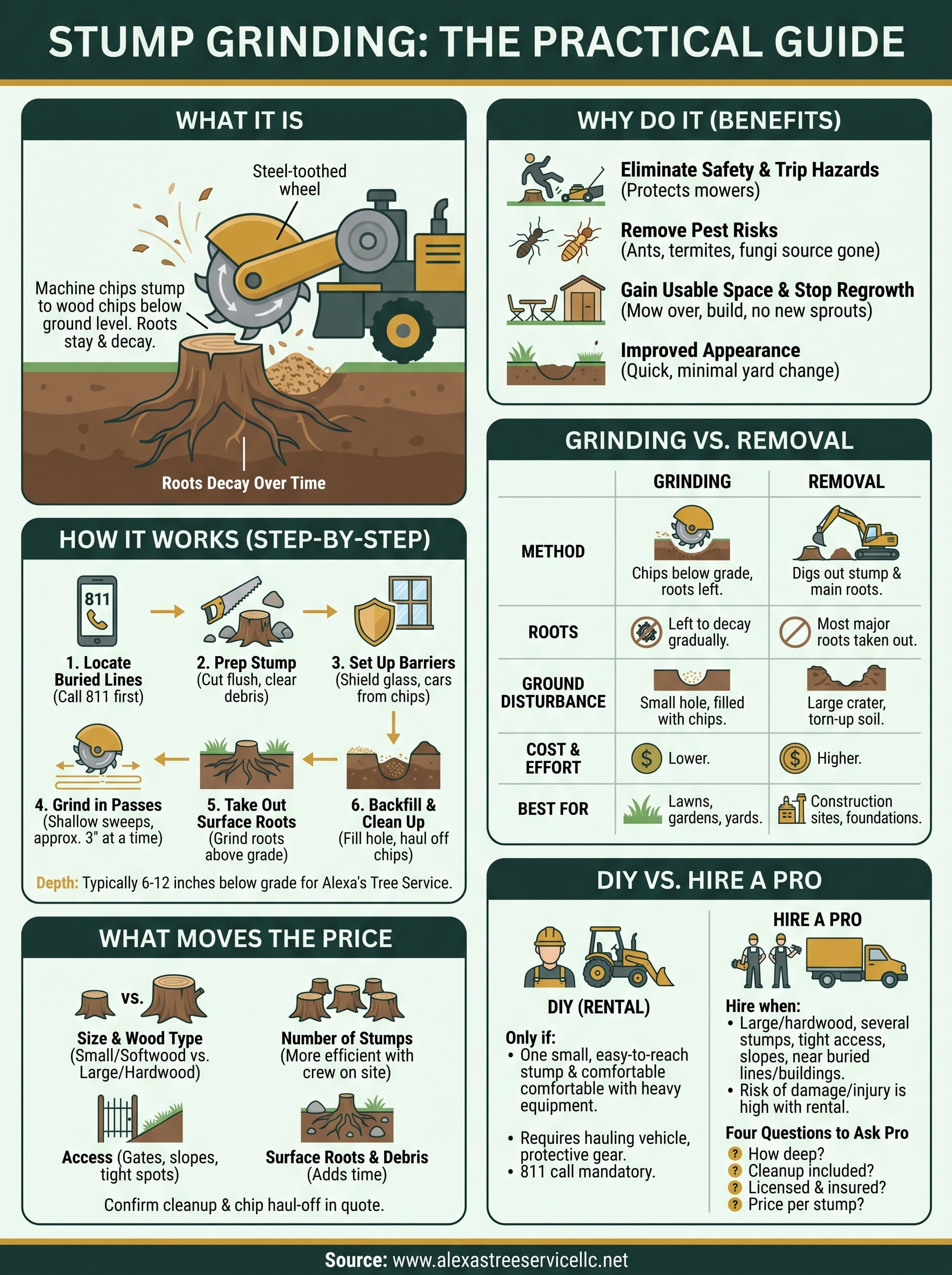 stump grinding tree infographic