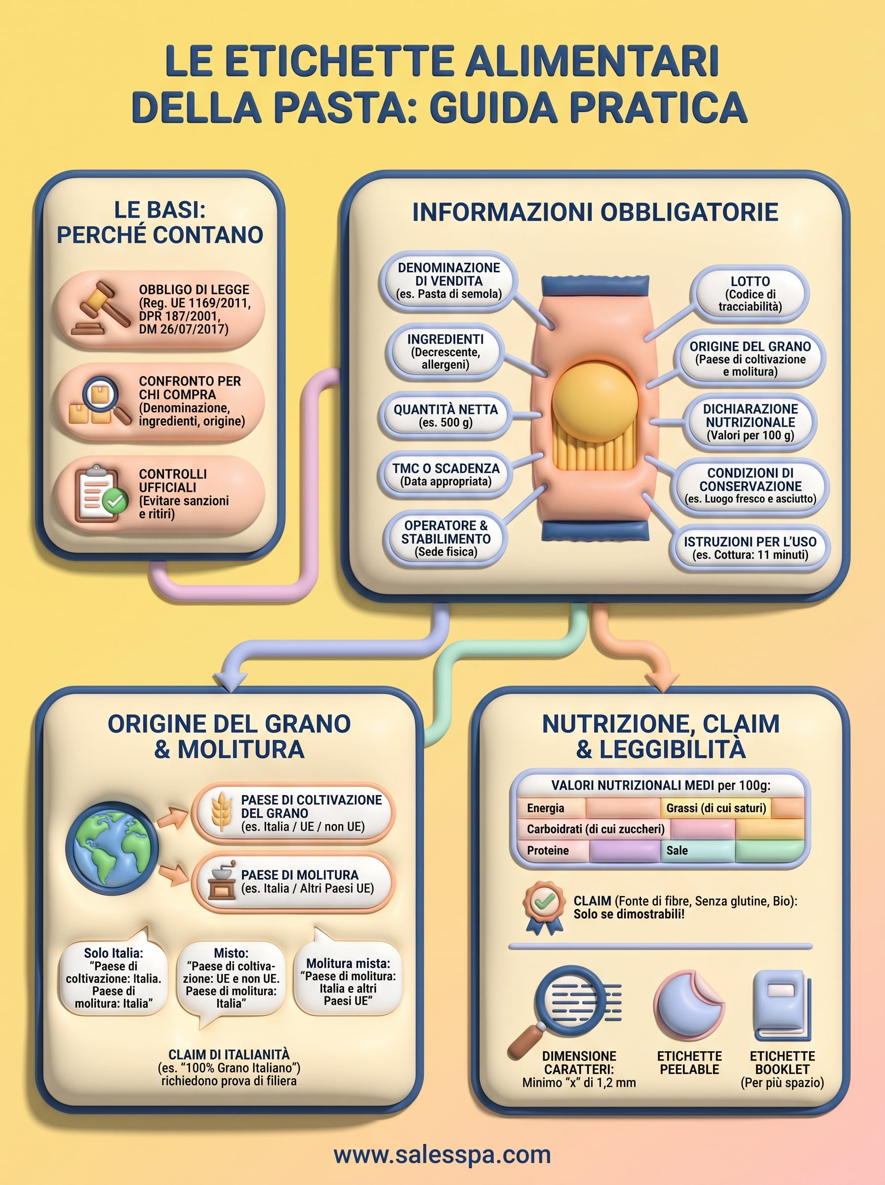 etichette alimentari pasta infographic