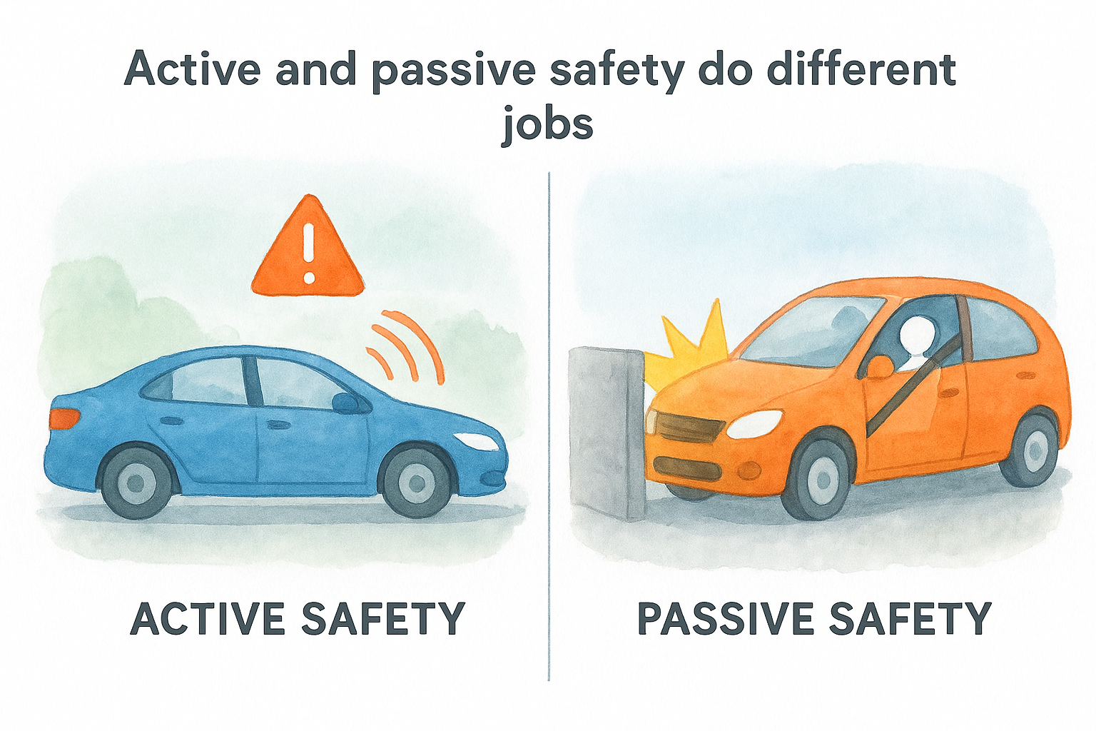 Active and passive safety do different jobs