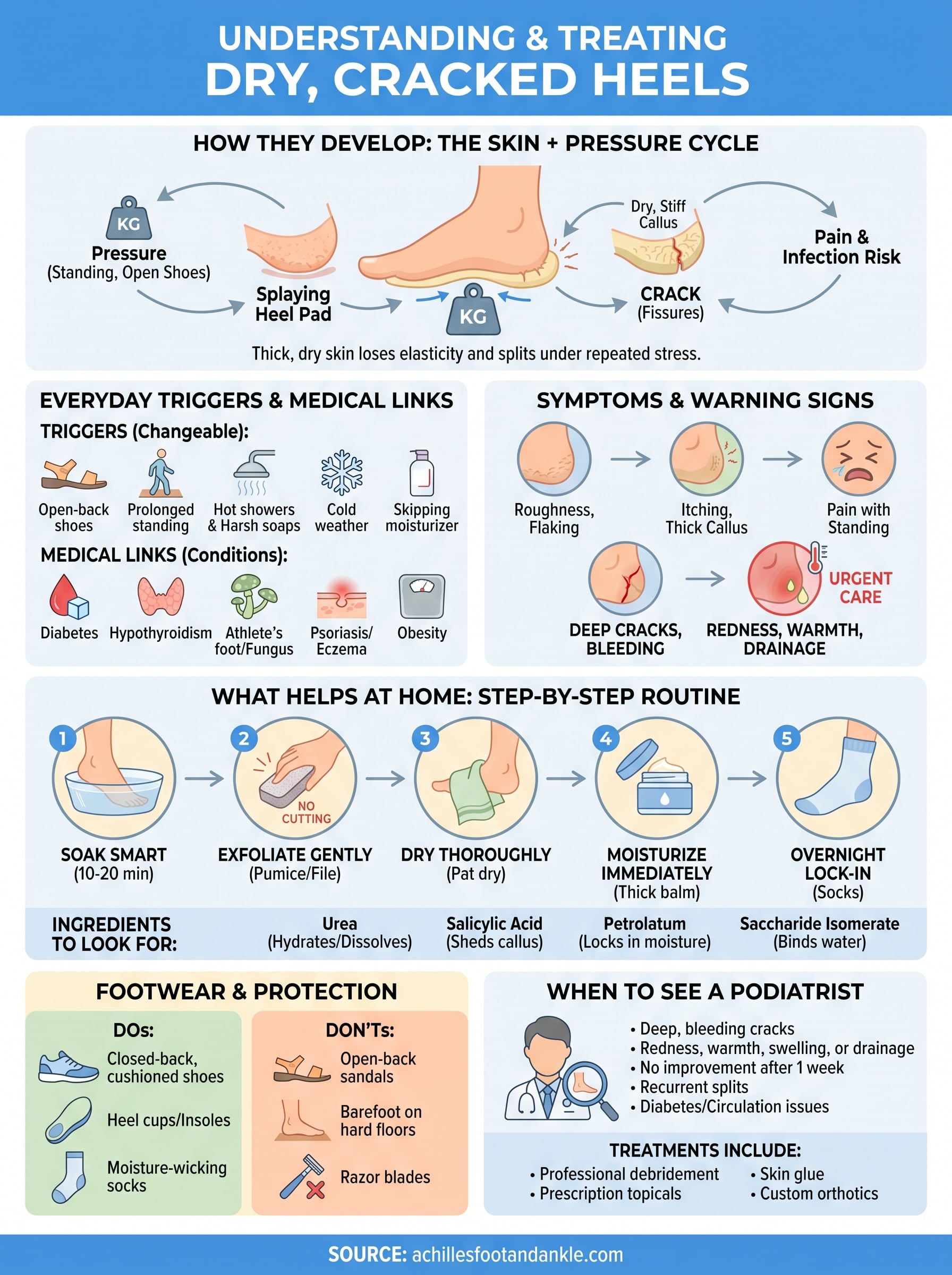 causes of dry cracked heels infographic