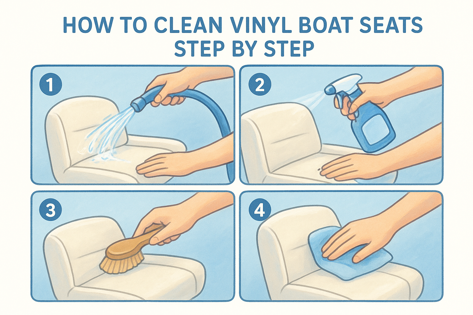 How to clean vinyl boat seats step by step