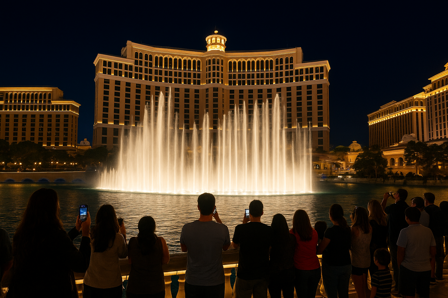 2. Watch the Bellagio fountains at night