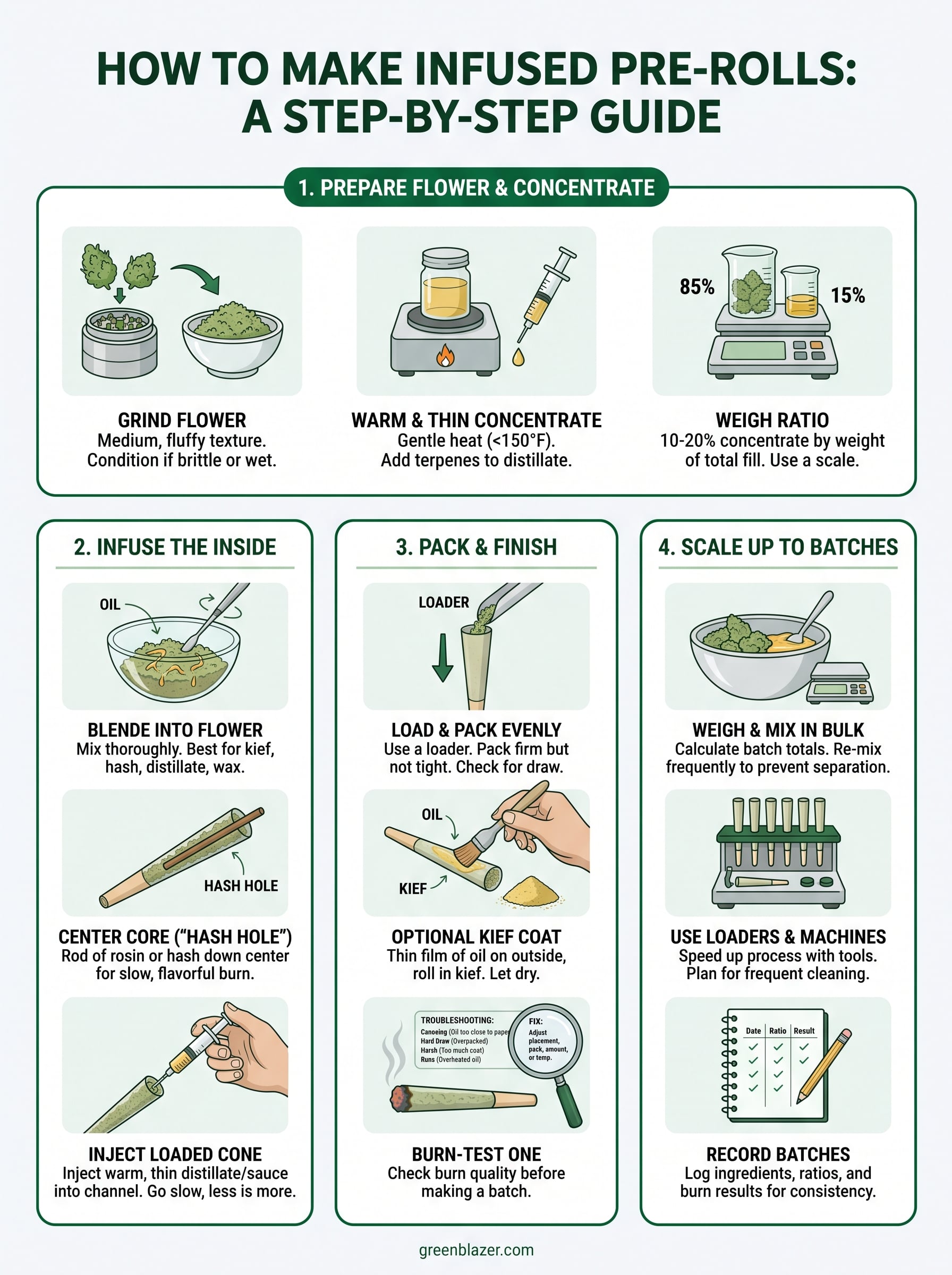 how to make infused pre rolls infographic