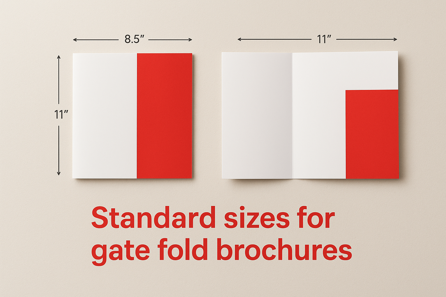 Standard sizes for gate fold brochures