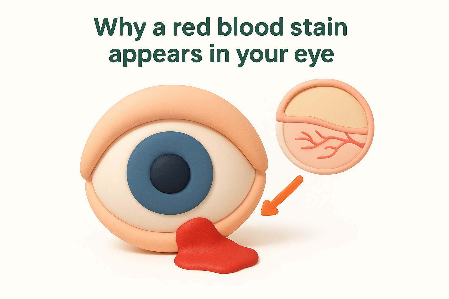 Why a red blood stain appears in your eye