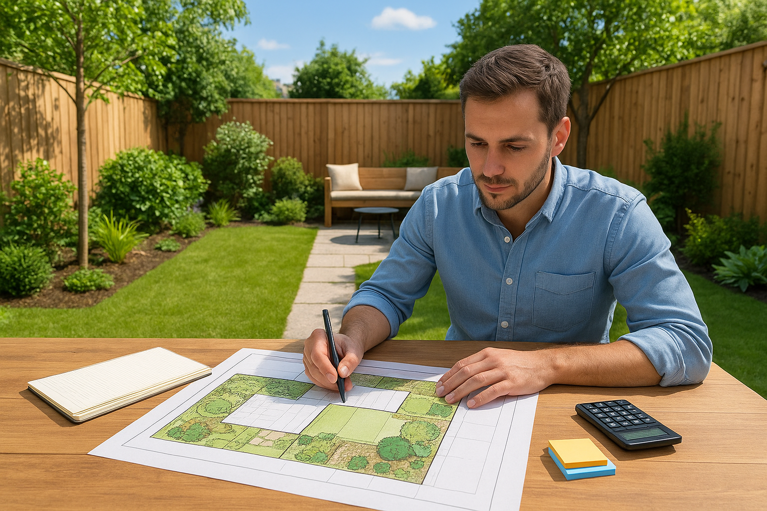 1. Start with a custom small backyard plan