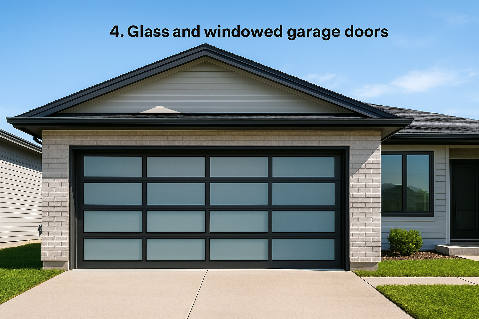 4. Glass and windowed garage doors