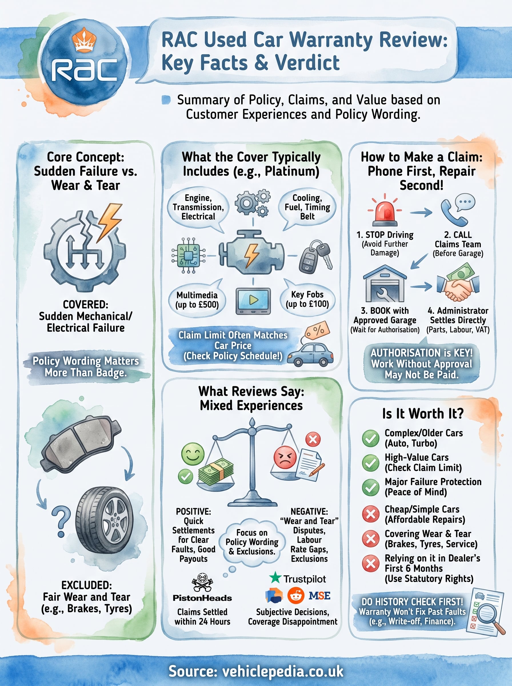 rac used car warranty review infographic