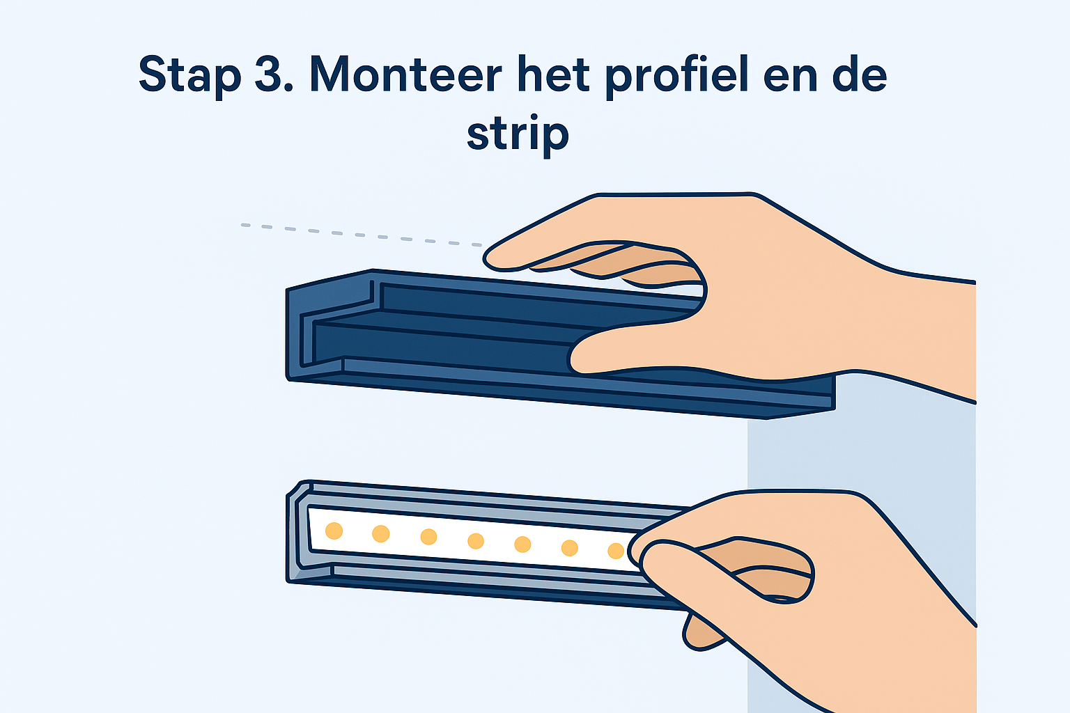 Stap 3. Monteer het profiel en de strip