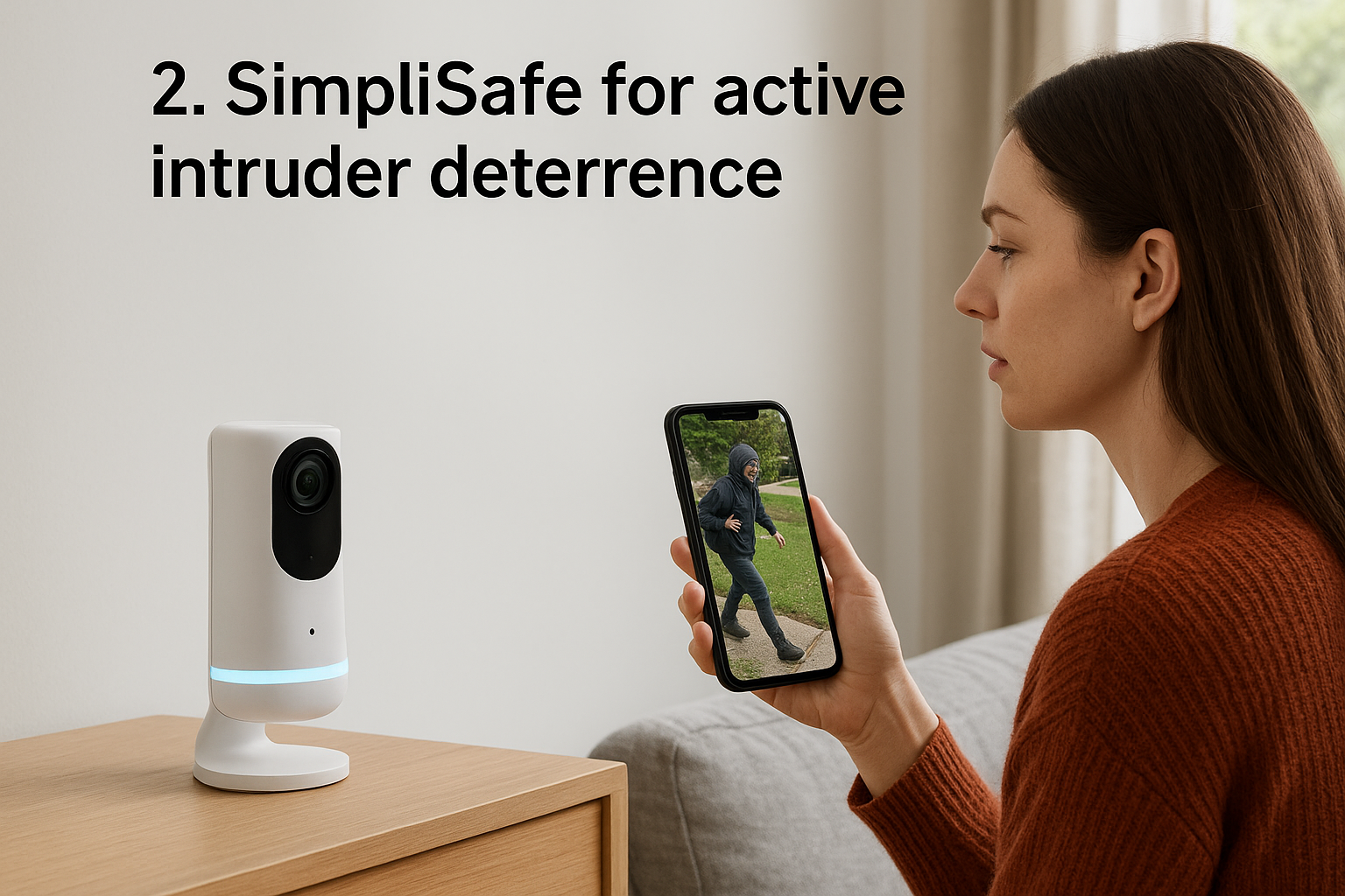 2. SimpliSafe for active intruder deterrence