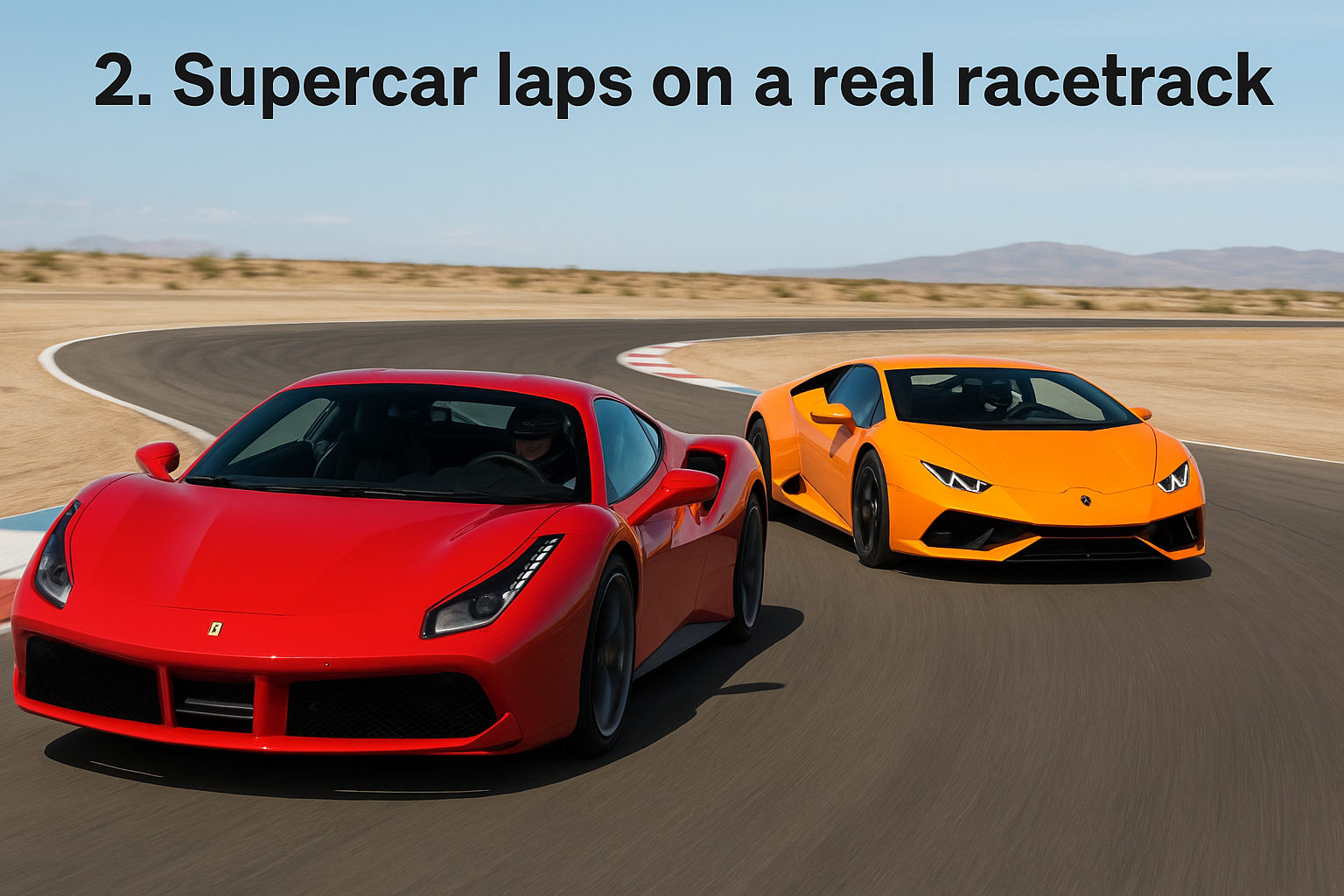 2. Supercar laps on a real racetrack