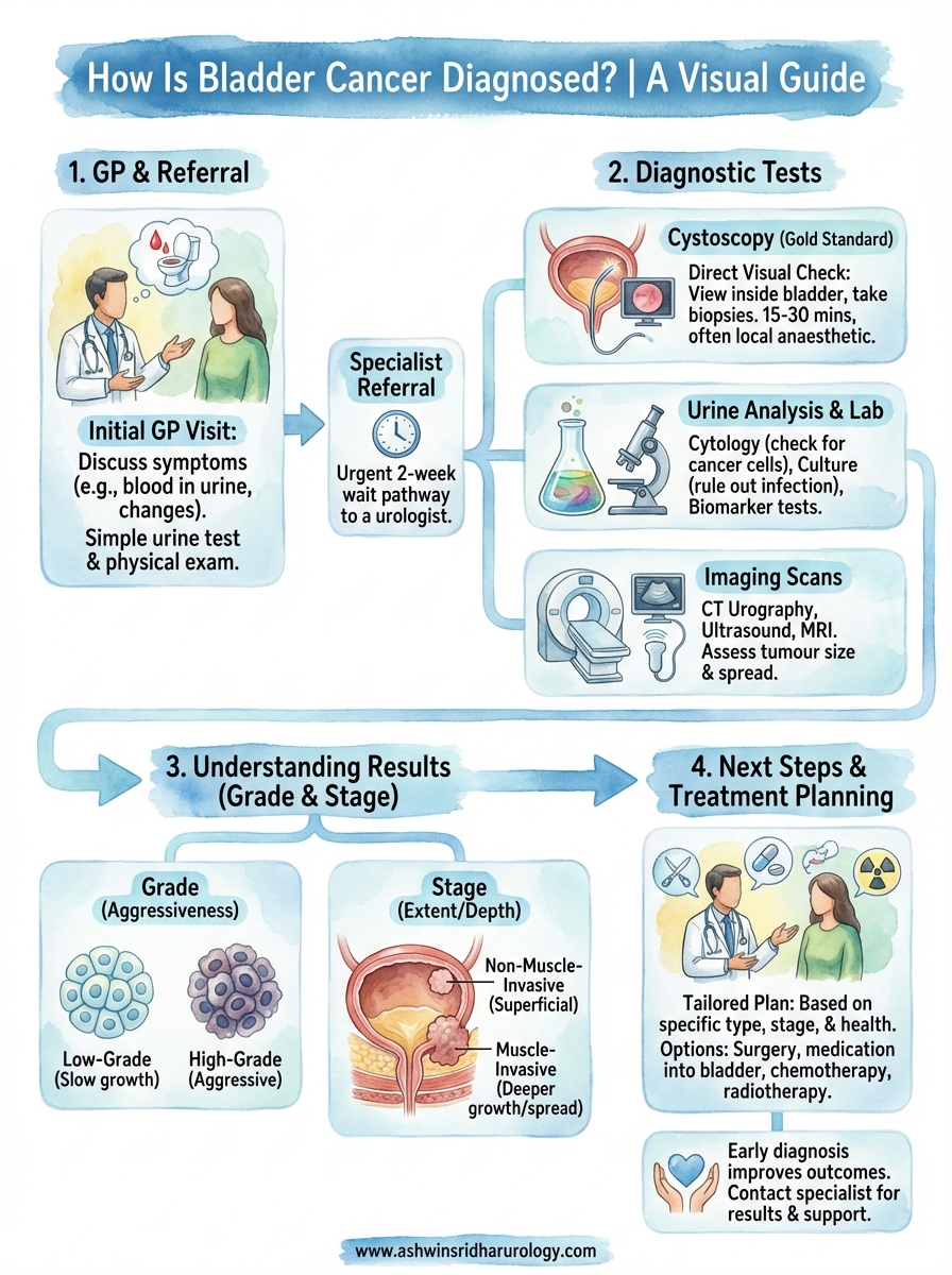 how is bladder cancer diagnosed infographic